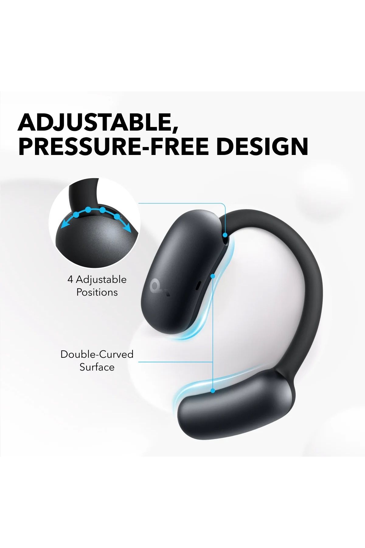 Soundcore-AeroFit 2 Adjustable Open-Ear Wireless Earbuds black 2