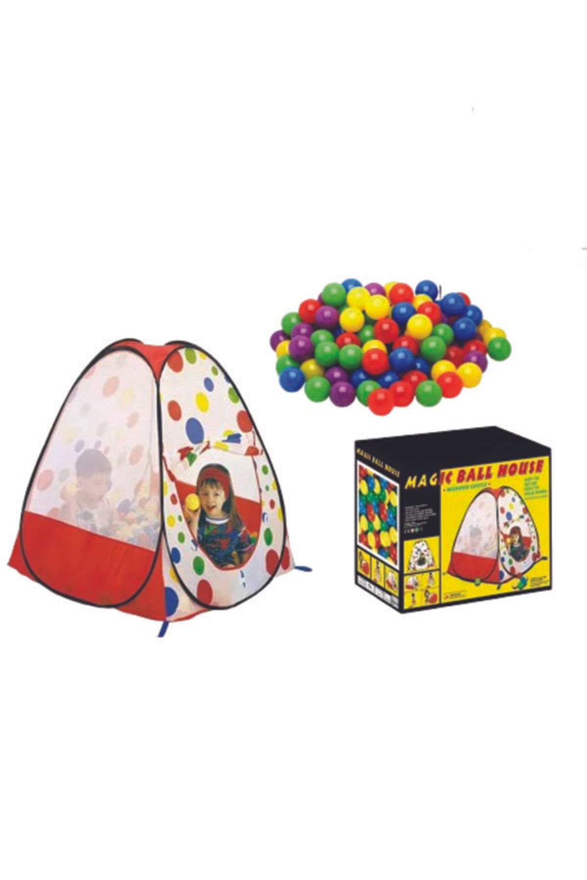 TİME-Large Foldable Kids Play Tent with 100 Colorful Balls 7cm Balls, Made in Taiwan 2