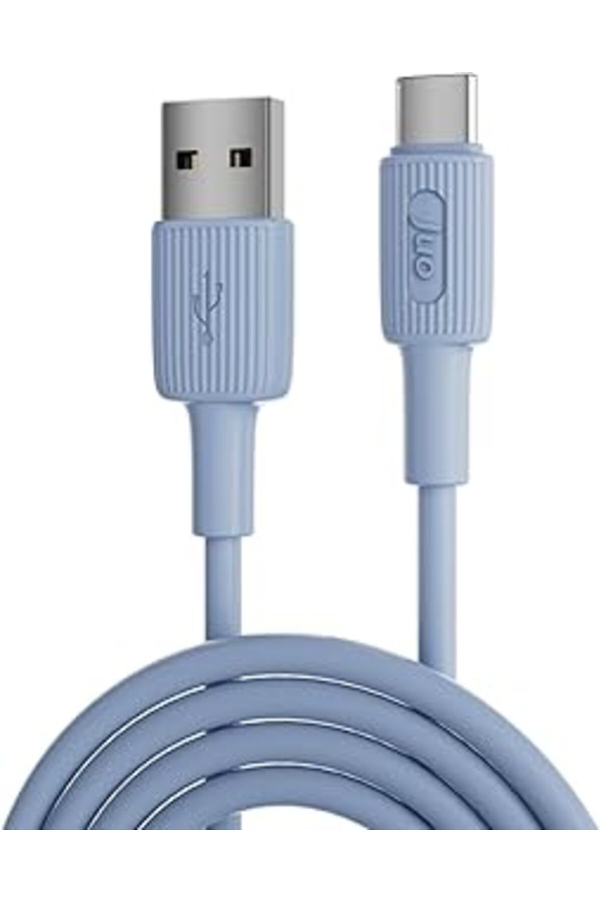 Karachil Juo 66W Usb-A To Usb Type-C Silikon Hızlı Şarj Ve Data Kablosu Mavi 1 Metre