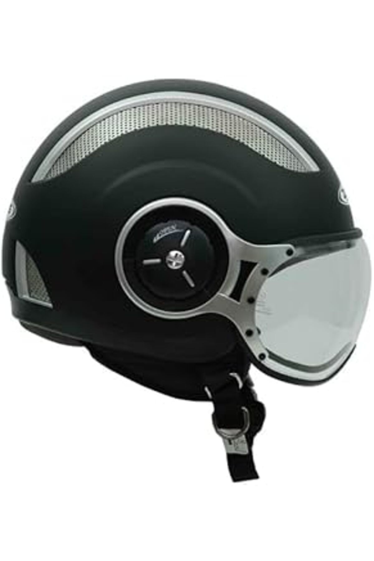 Mu Art Ahşap Zeus Zs-218A Motosiklet Kaskı Açık Kask Matt Black M