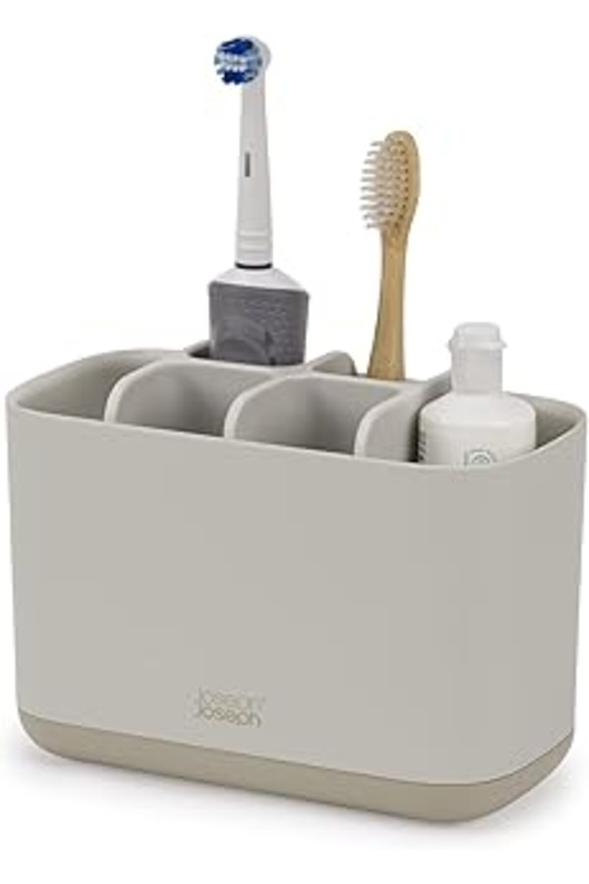 Pazarcan Joseph Joseph Easy-Store Caddy, Diş Fırçası Tutucu, Banyoda Saklama, Büyük, Mat Yüzey, Bej
