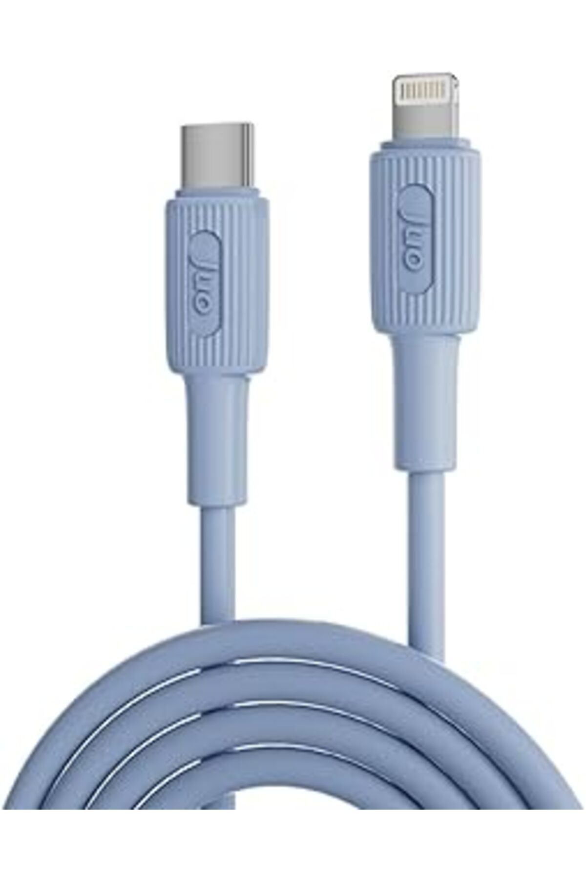 Karachil Juo 27W Usb Type-C To Lightning Iphone Ipad Silikon Hızlı Şarj Ve Data Kablosu Mavi 1 Metre