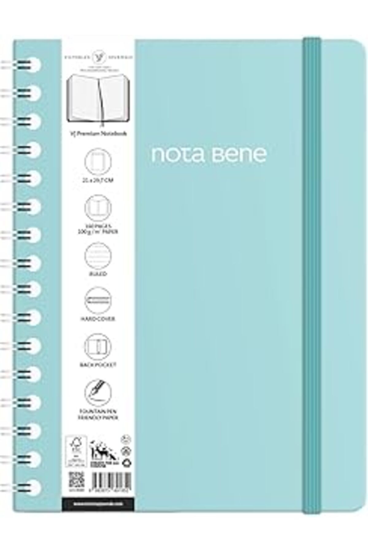 Karachil Nota Bene Spiralli Premium Sert Kapak Defter, 21X29,7 Cm, Çizgili
