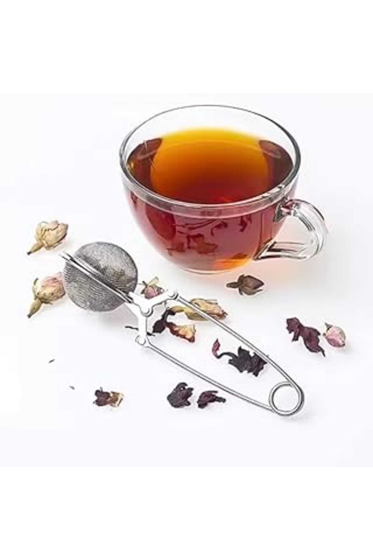 Pazarcan Mybru Paslanmaz Çelik Top Makas Çay Kahve Bitki Çayı Süzgeci