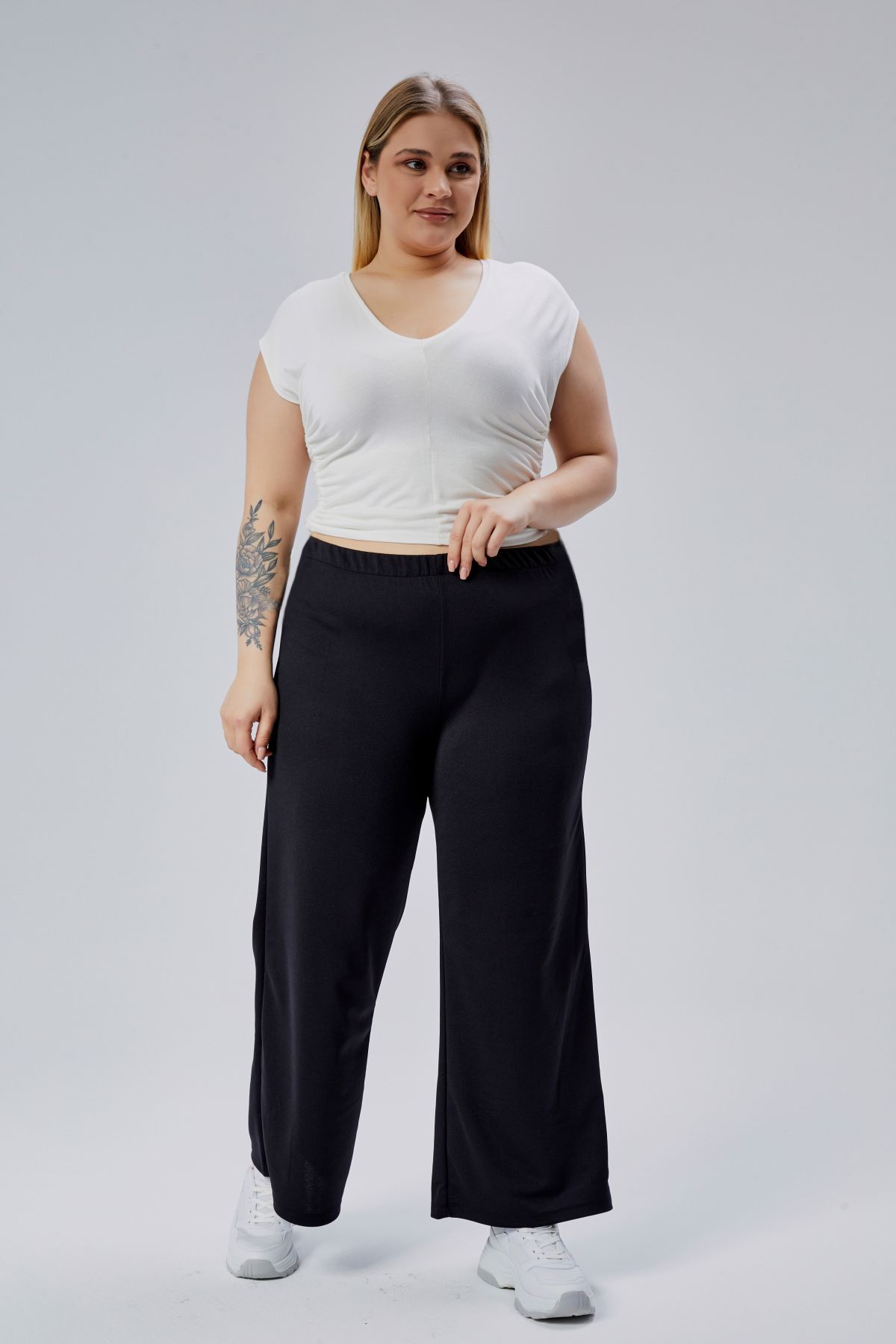 Curvy Trend-Large Size Wide Straight Leg Stretch Pants 2