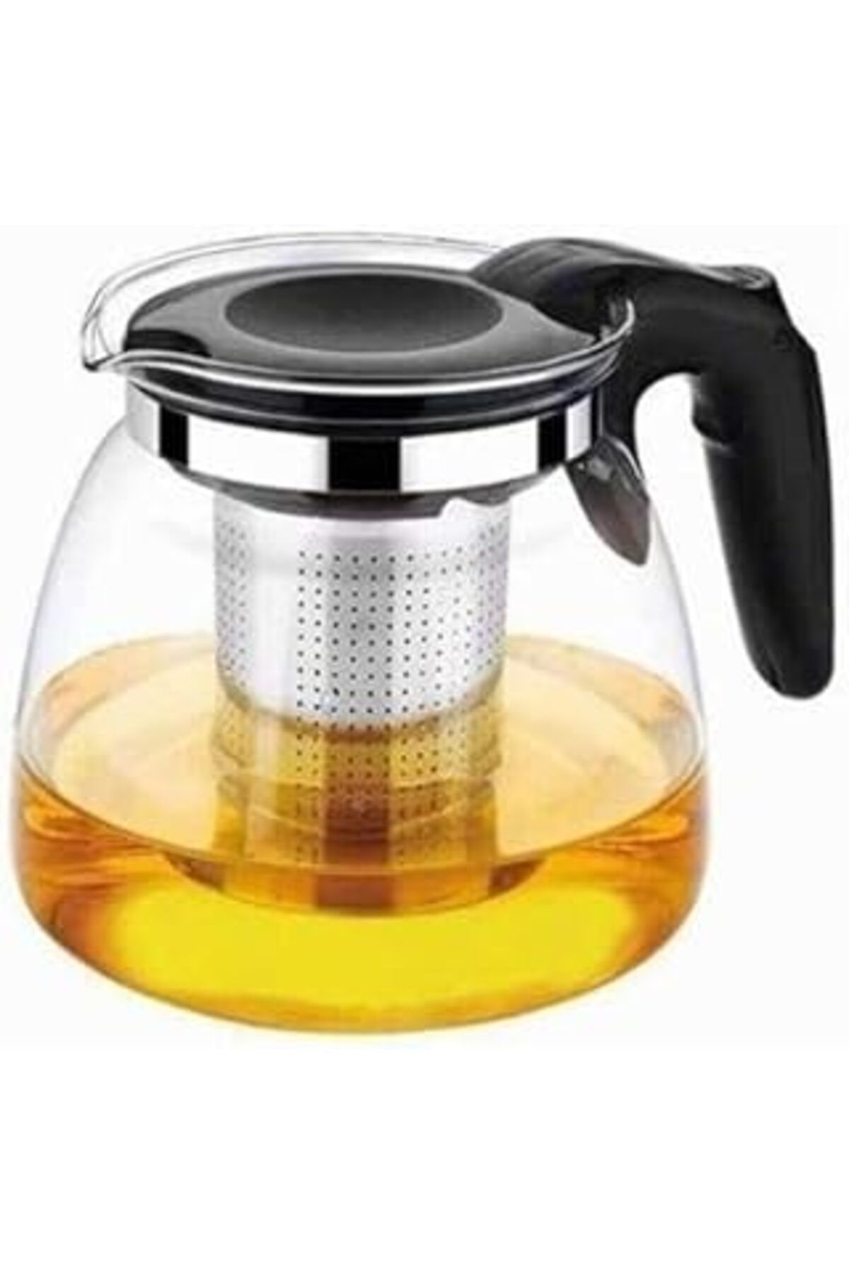 Mu Art Cam Çaydanlık Paslanmaz Çelik Filtre Kolu Isıya Dayanıklı Cam Çaydanlık Süzgeçli French Press Cam D