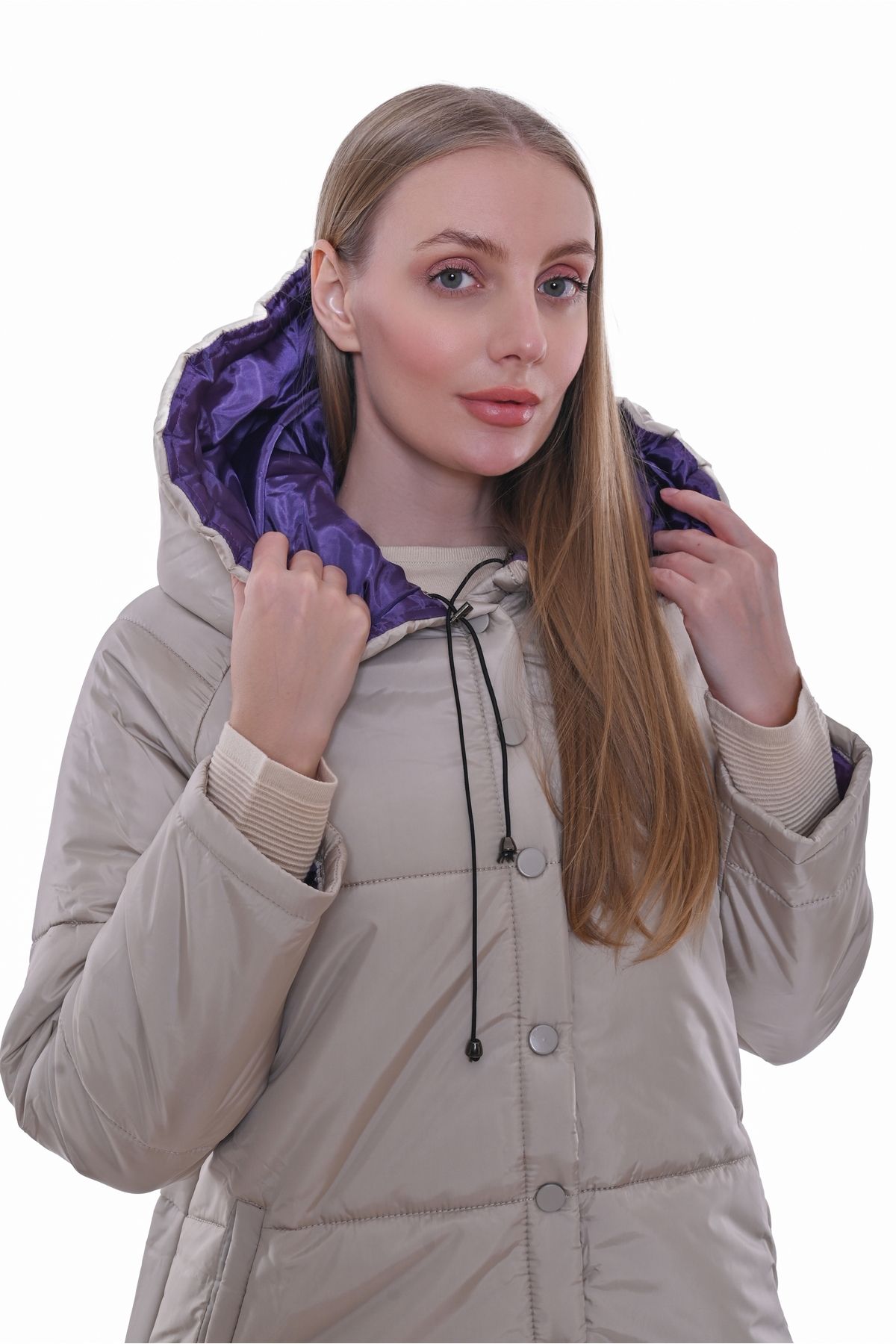 Invee-Beige Puffer Jacket Invee 6681 2