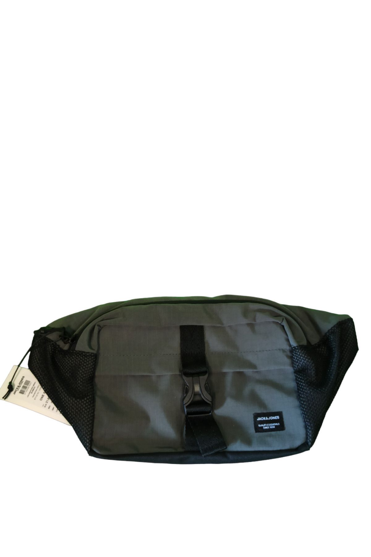 کیف کمری خاکستری مردانه Jack Jones Ashford Mesh Freebag Asphalt Gray 's WA Lover 12233476 Jack & Jones