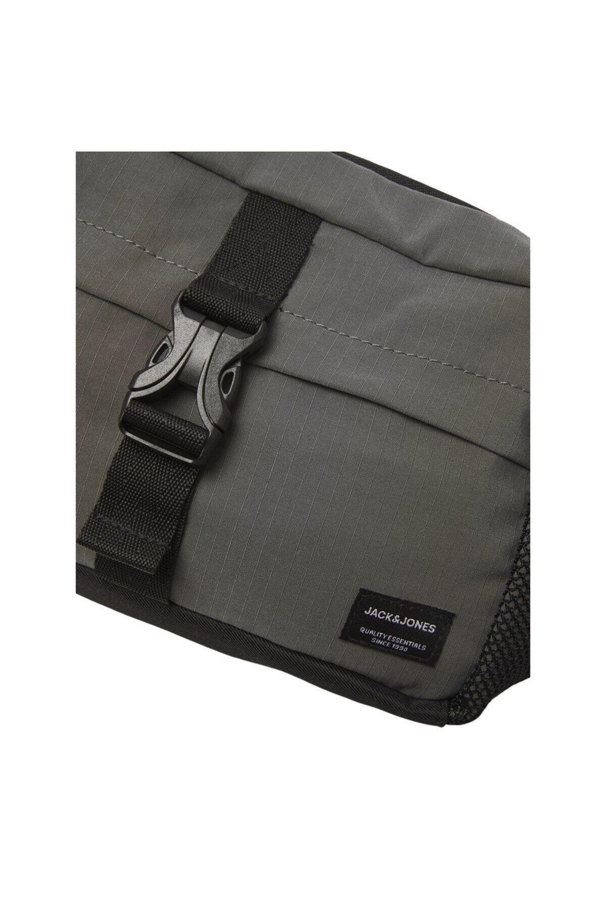 کیف کمری خاکستری مردانه Jack Jones Ashford Mesh Freebag Asphalt Gray 's WA Lover 12233476 Jack & Jones