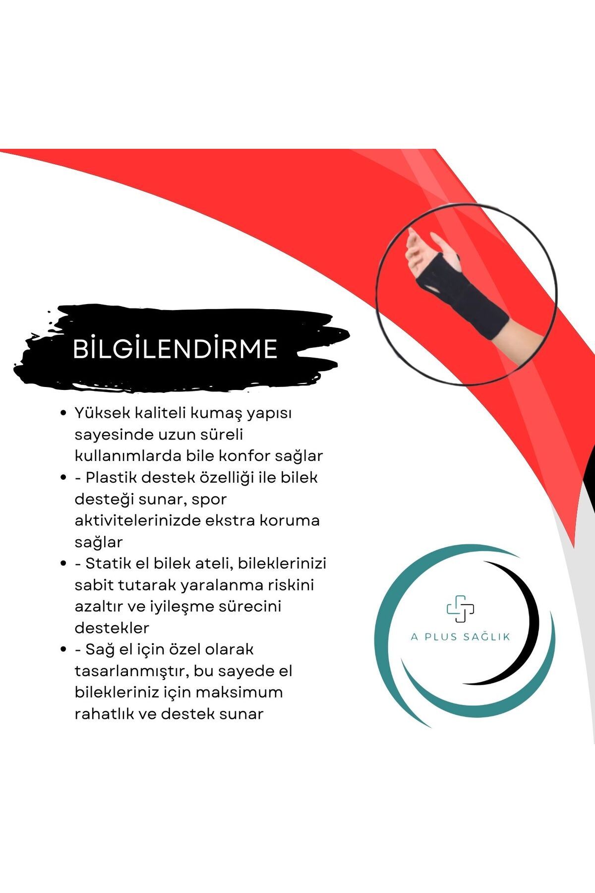 APLUSSAĞLIK-Hand Wrist Splint High Quality Neoprene Fabric Double Sided Static Hand Wrist Splint with Steel Support 3