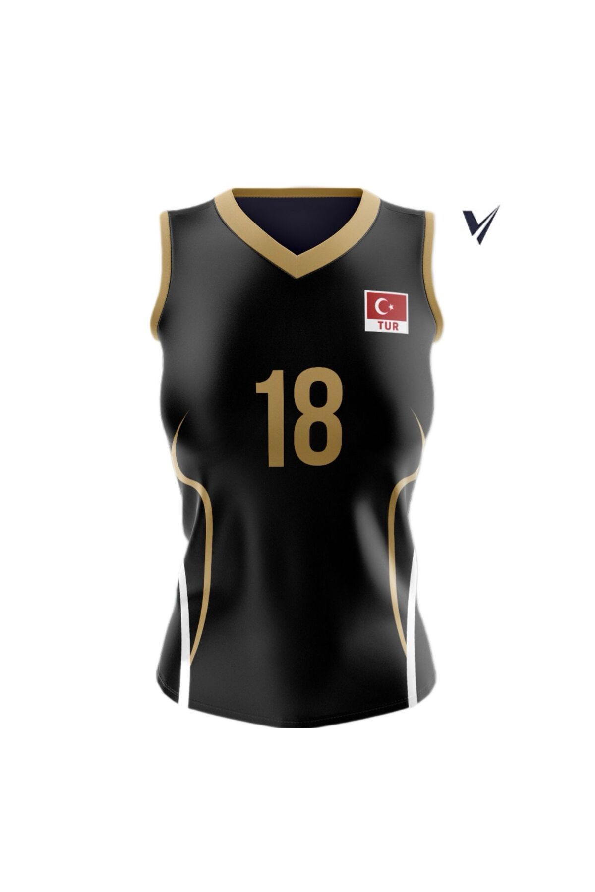 FormaVole Kadın Siyah Likralı Tek Üst Voleybol Forması Volleyball Jersey