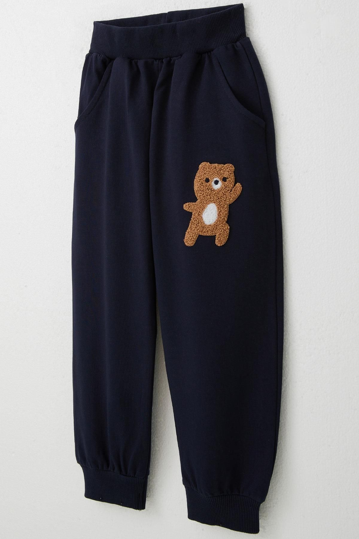 Breeze-Baby Boy Tracksuit Set Cute Embossed Moonlight Friends Printed 9 Months-3 Years, Light Gray Melange 7
