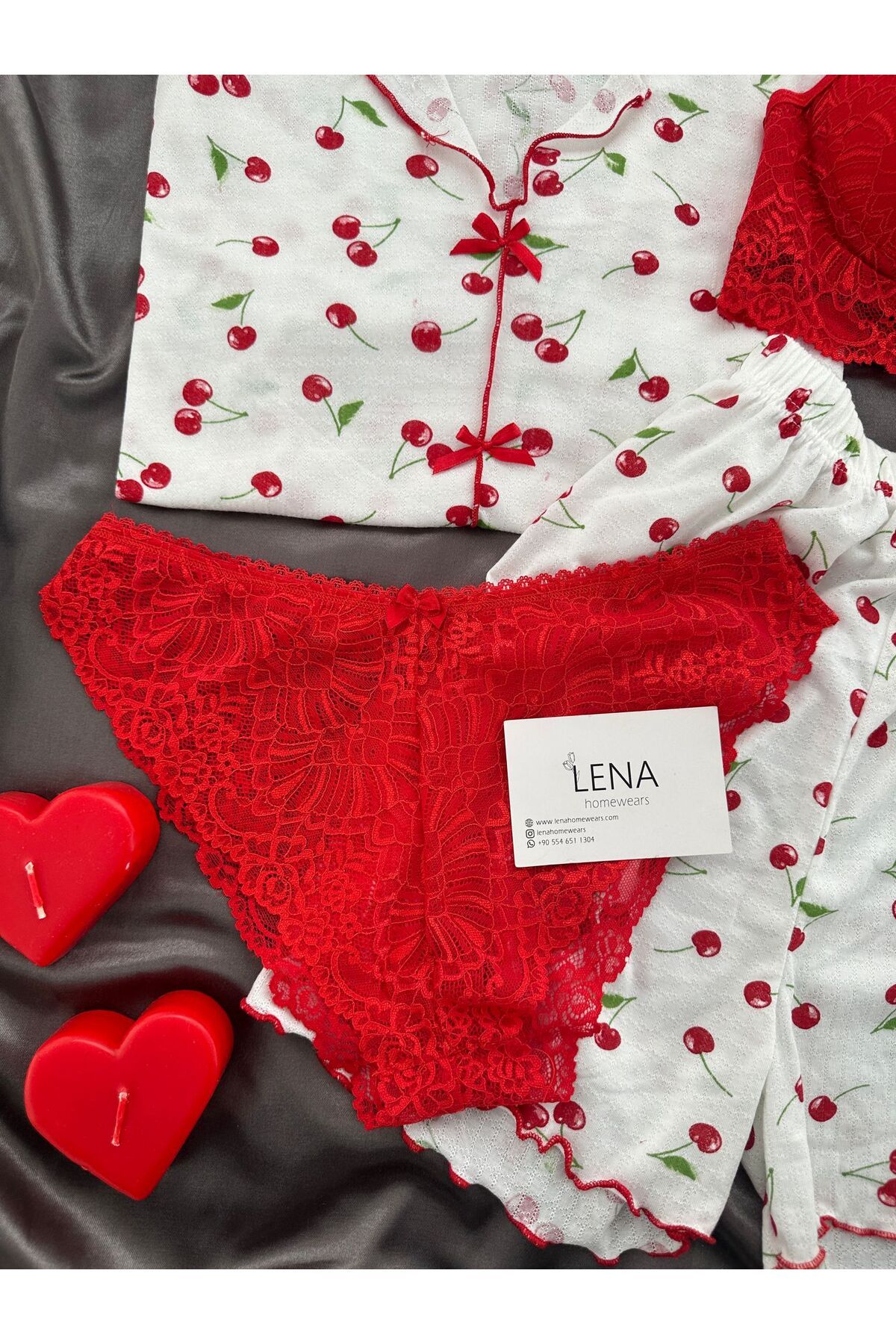 Lena Homewears-Pureks Cherry Underwear Shorts Pajama Set 4