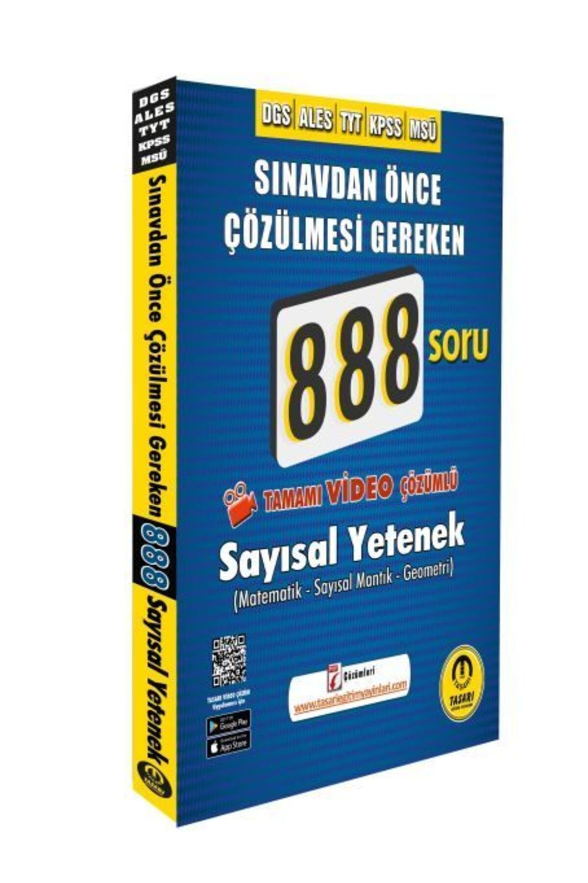 Destek Yayınları Tasarı DGS ALES Video Çözümlü 888 Sayısal Soru Bankası