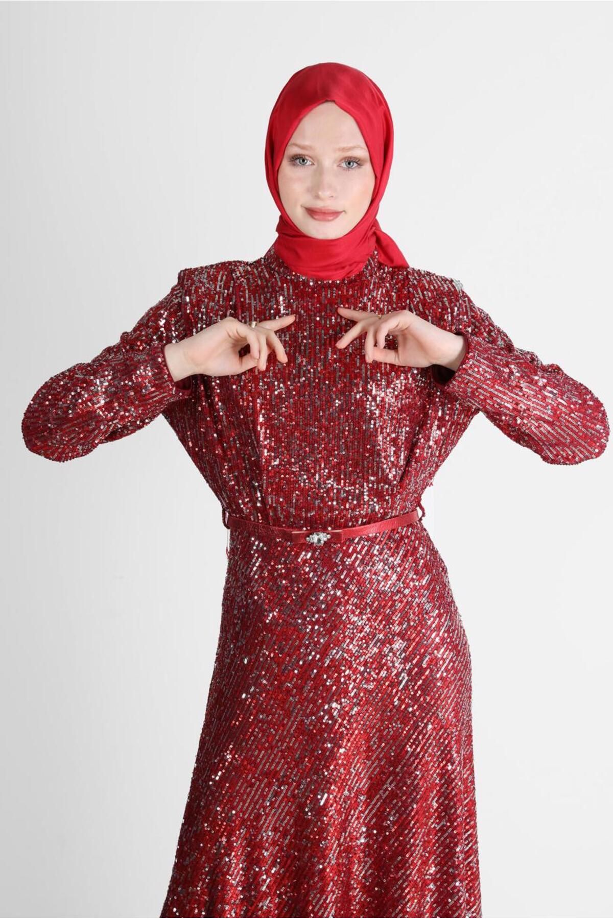 لباس شب پولک دار 50235 Alvina