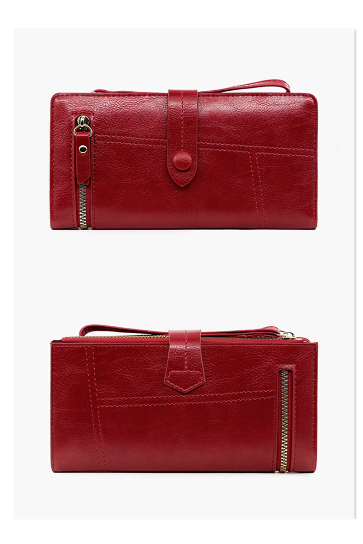 ETG-Fashion Hasp Ladies Soft PU Leather Clutch for Women Long Wallet Phone Zipper Bag Card Holder 2