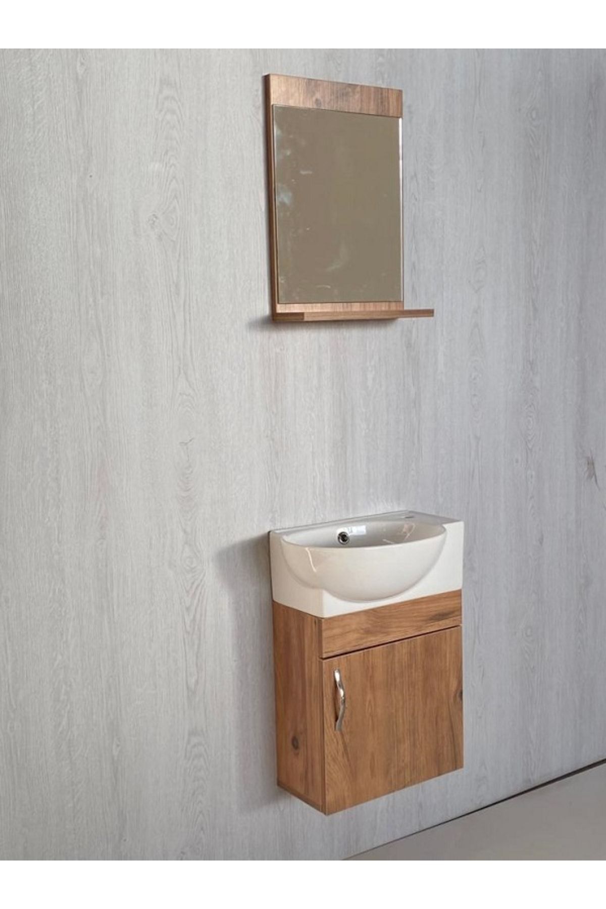 DOĞSAN MOBİLYA Mini 45 Cm X 28 Cm Mdf Banyo Dolabı A. Çam
