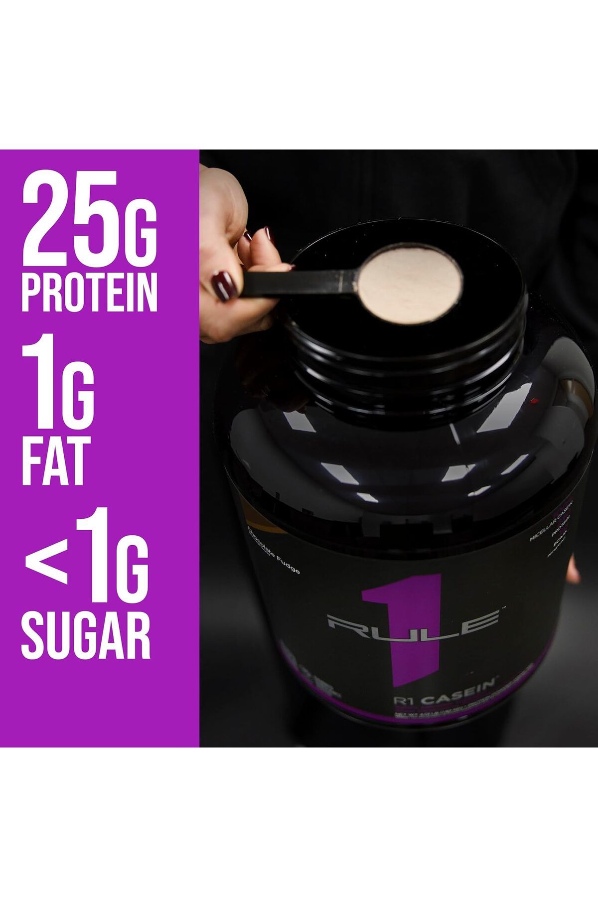 Rule 1-Rule1 1 Protein R1 CASEIN 55 SERV CHOCOLATE FUDGE 4.11LB 3