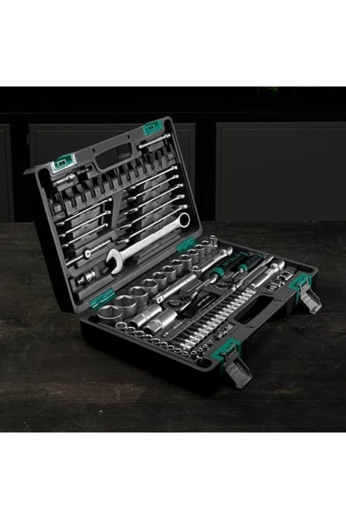 Generic-STELS 82-Pcs Hand Tool Set 1/4" & 1/2" Socket & Wrench Kit for Car, Home & Workshop Use 6