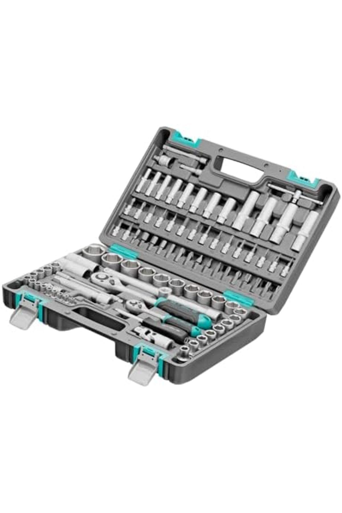Generic-STELS 94-Pcs Hand Tool Set 1/4" & 1/2" Socket & Wrench Kit for Car, Home & Workshop Use 4