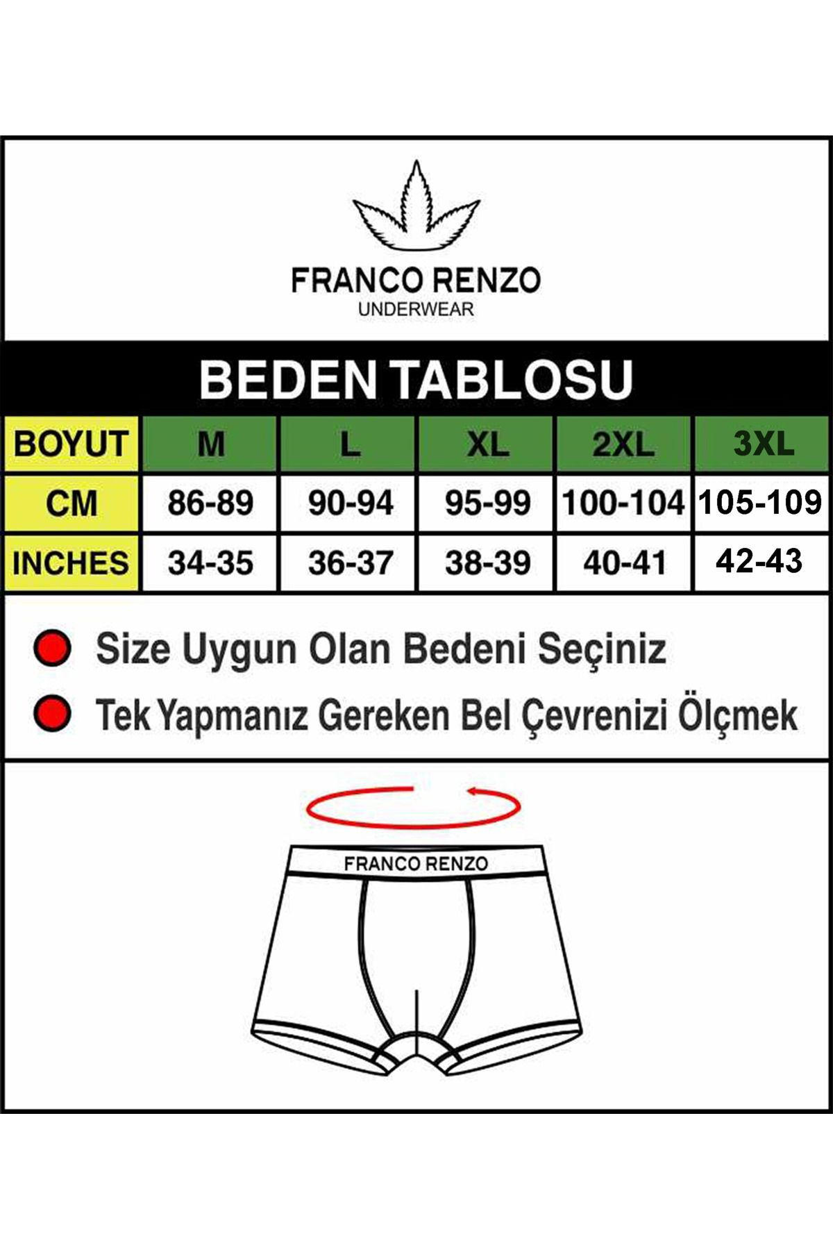 FRANCO RENZO-Men's 6-Piece Luxury Boxer Boxer with Cotton and Lycra Pattern 4
