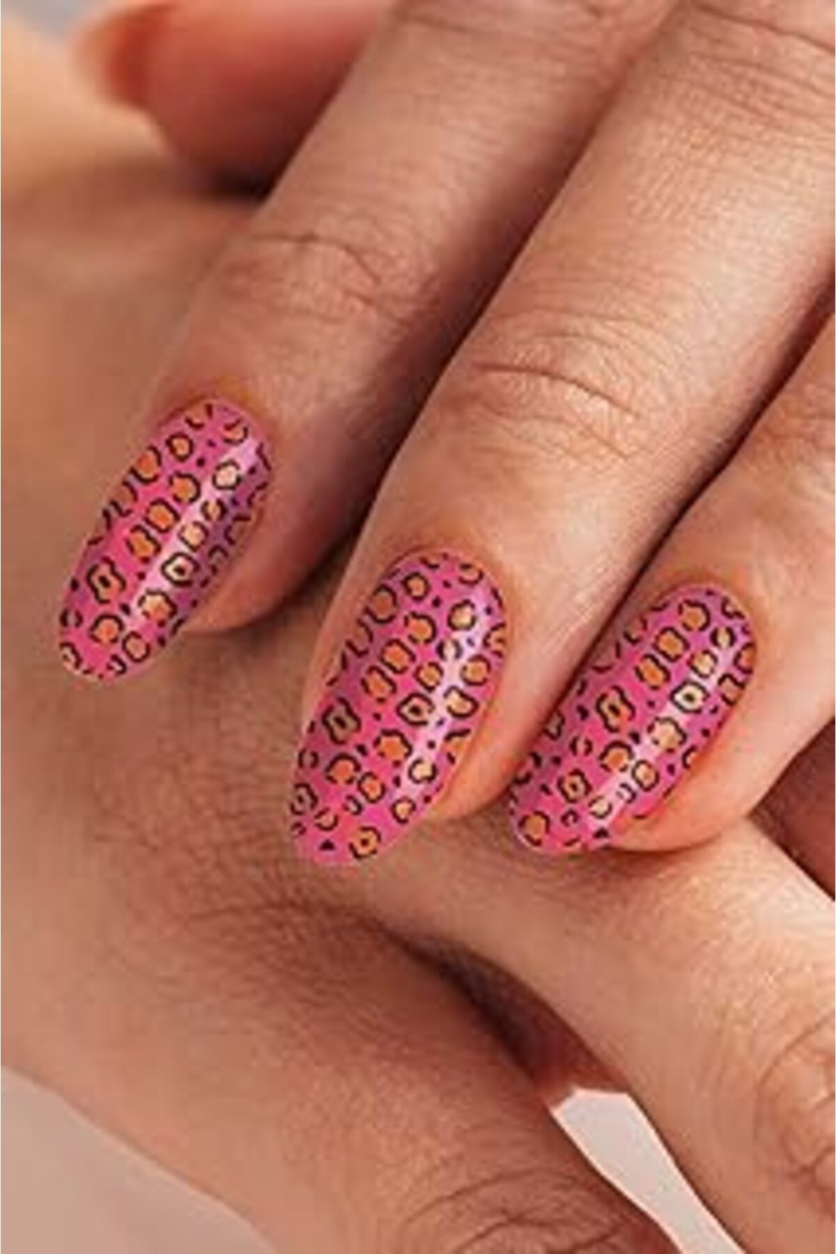 Karachil Artikel Pembe Leopar Tırnak Dövmesi, Tırnak Tattoo, Nail Art, Tırnak Sticker