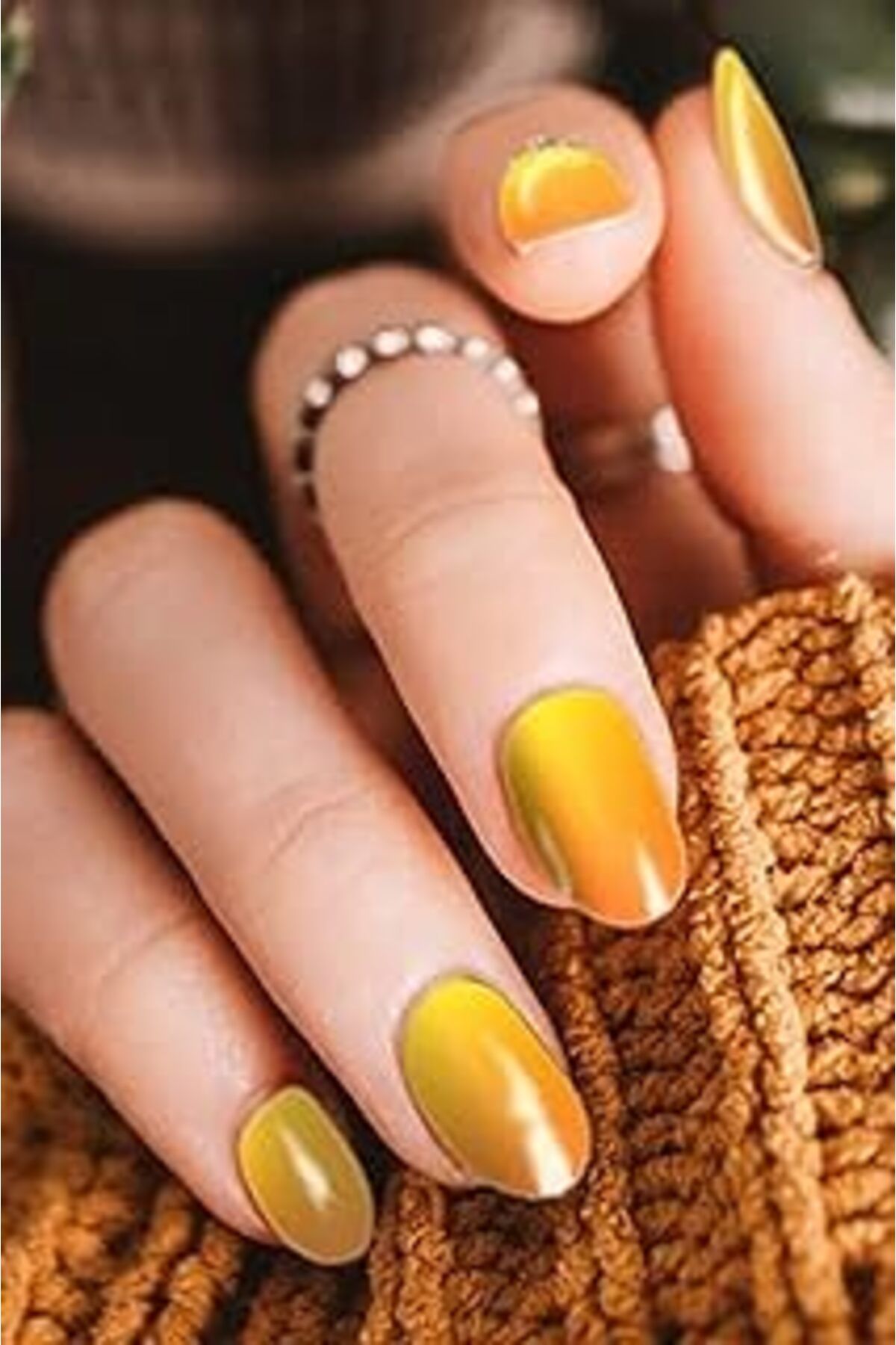 Karachil Artikel Sarı - Turuncu Ombre Tırnak Dövmesi, Tırnak Tattoo, Nail Art, Tırnak Sticker, Nail Sticker