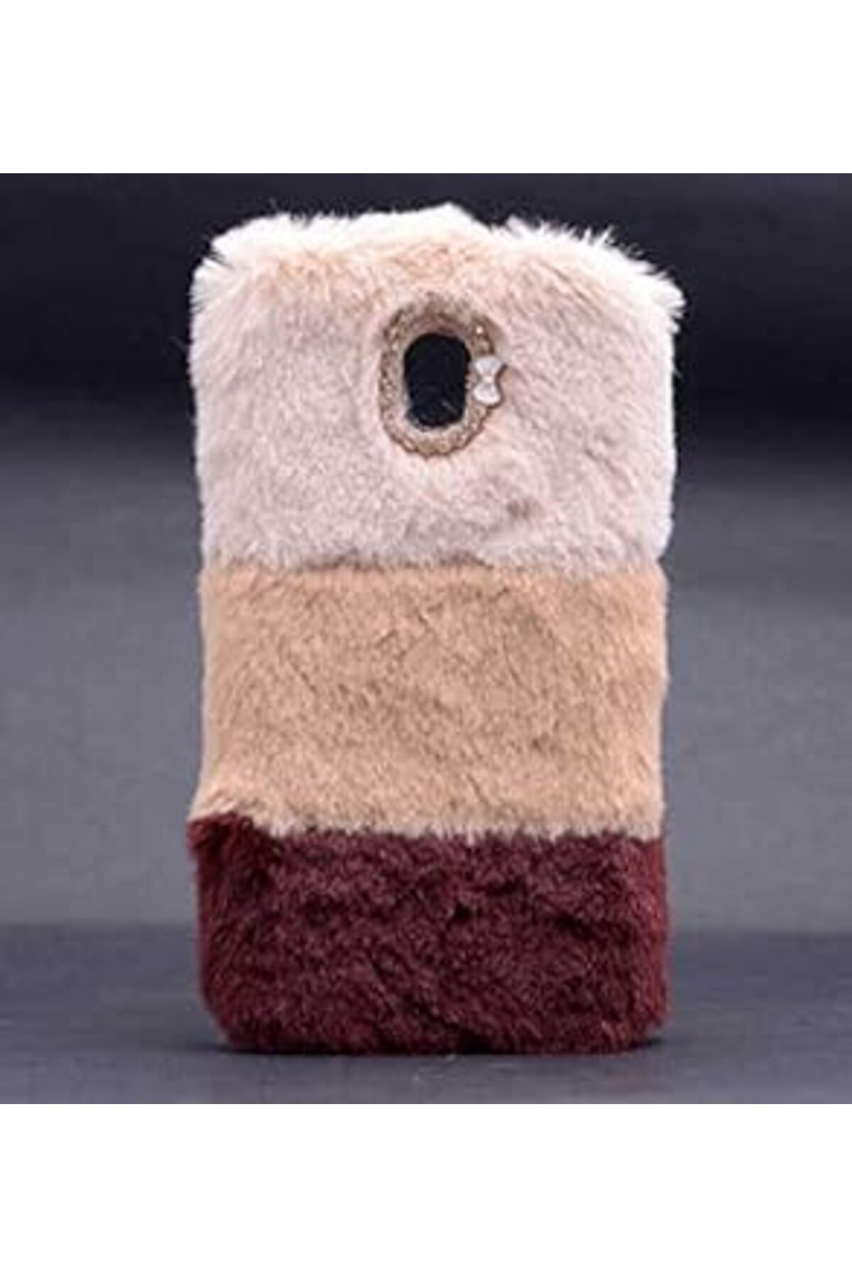 Mu Art Galaxy J3 Pro Uyumlu Tüylü Pelus Kılıf (Kahverengi)
