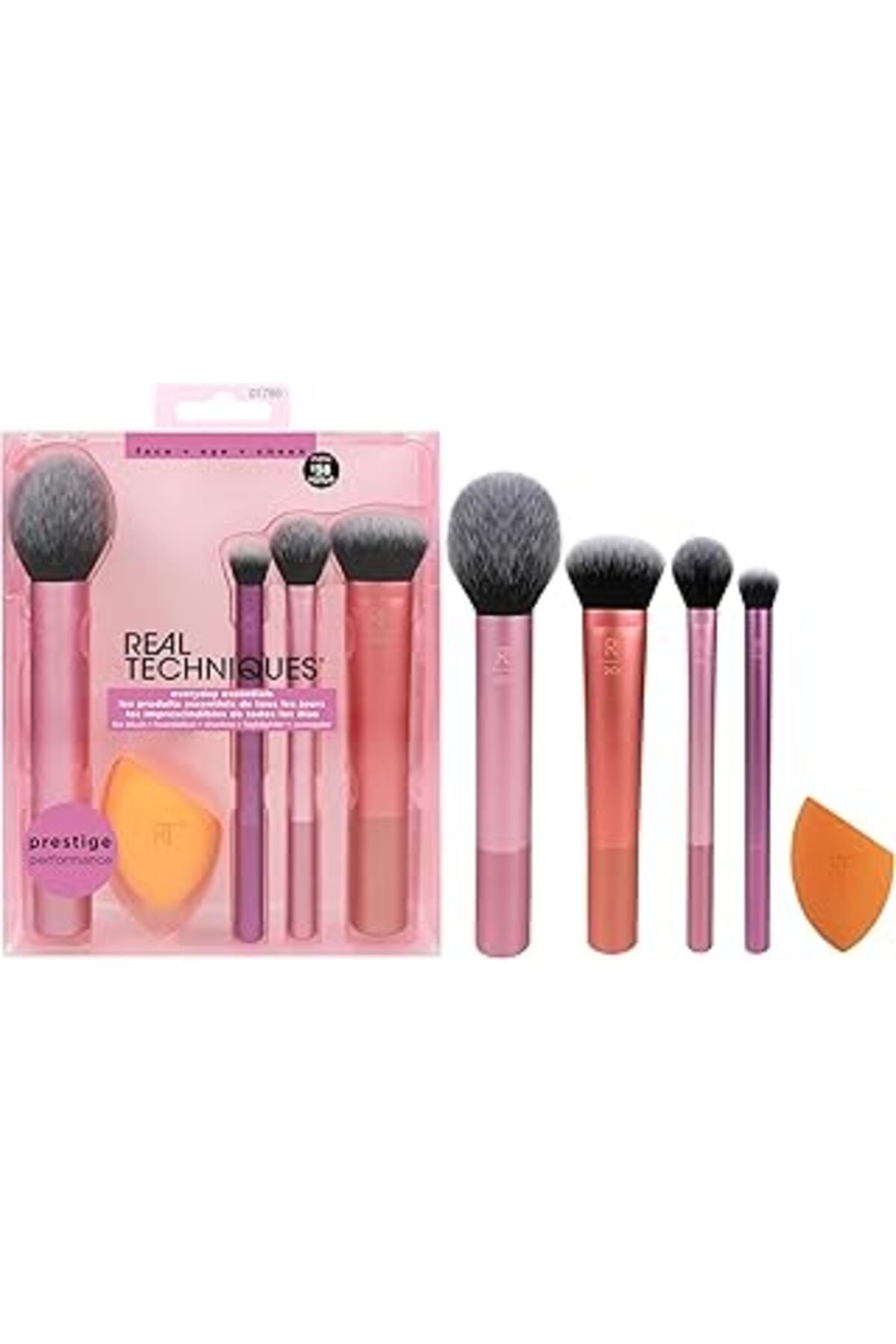 Mu Art Techniques Everyday Essentials Makyaj Fırçası, Yüz Komple Set (Yüz Süngeri, Yüz, Ruj, Ayarlama Ve D