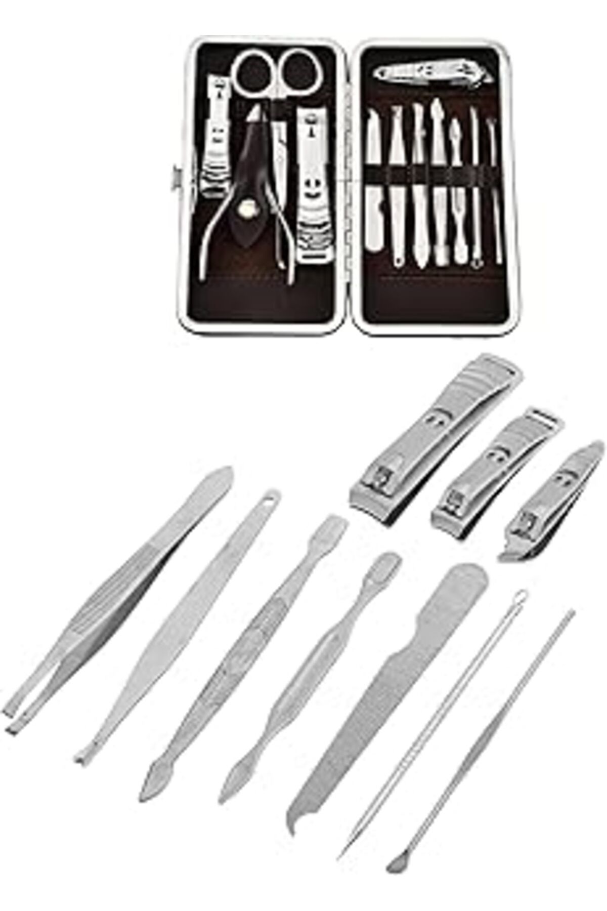 Mu Art Kyrotech 12 Parça Çantalı Manikür Seti, Manikür Pedikür Seti, Tırnak Makası, Cımbız, Kadınlar, Prof