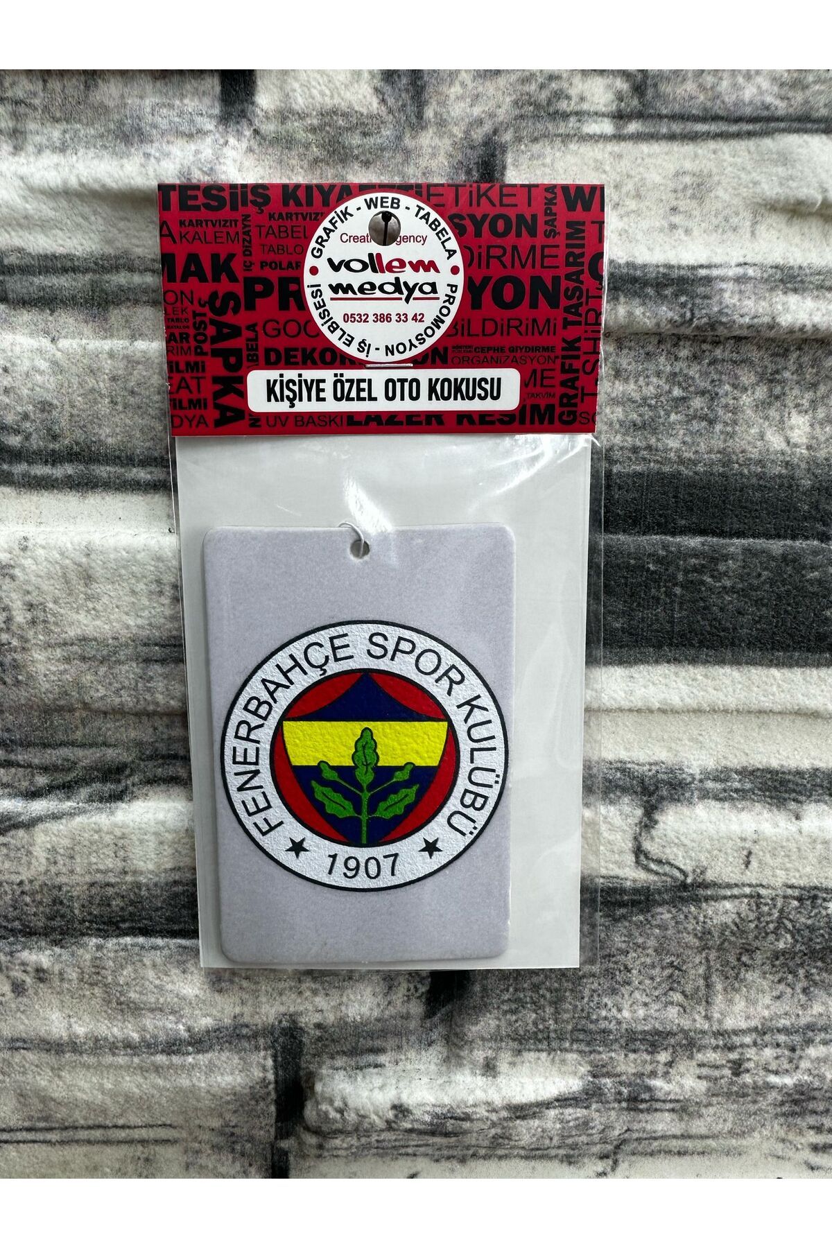 vollemmedya Sarı Lacivert Taraftar Baskılı Araç Kokusu