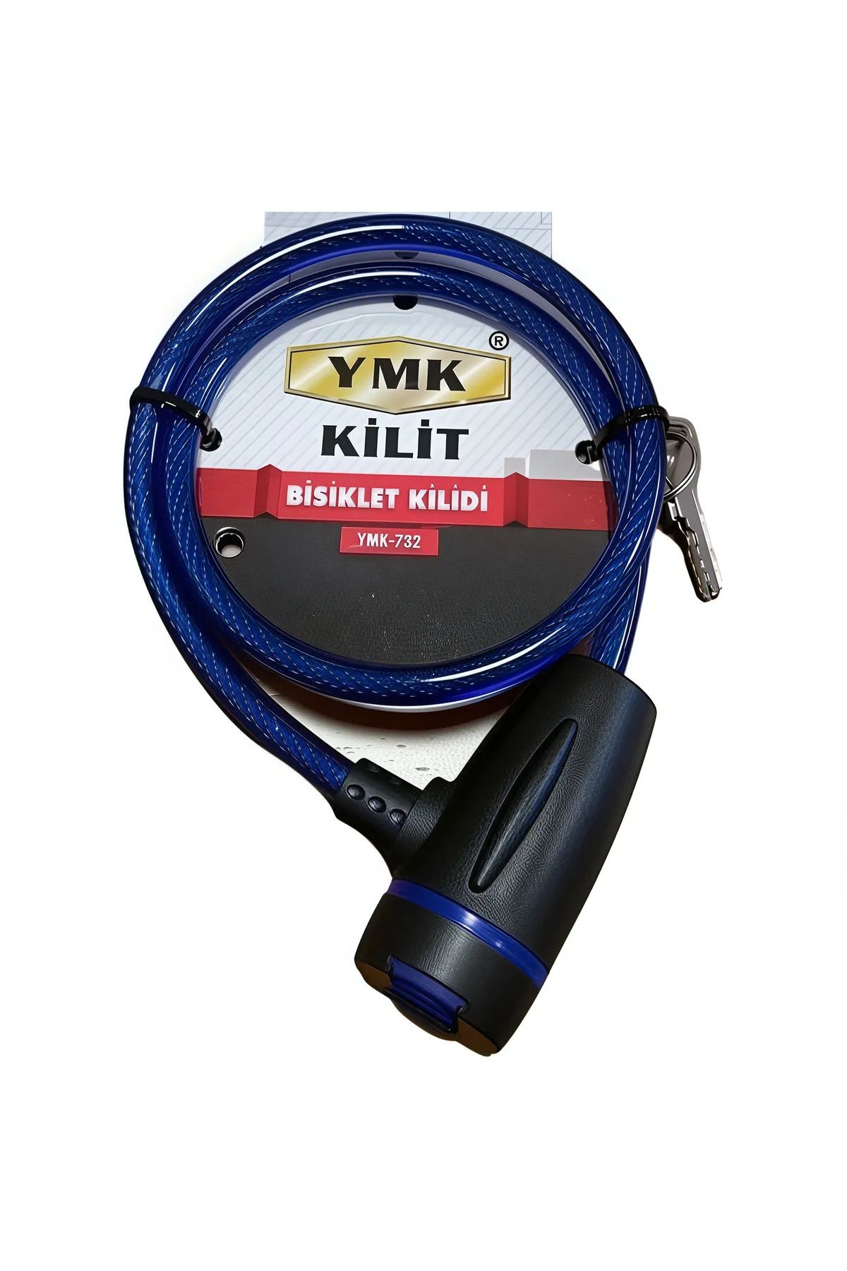 Yuma Anahtarlı 65 Cm Kalın Motosiklet Çelik Kilit Bisiklet Kiliti Dayanıklı Güvenli Kalın Bisiklet Kilidi