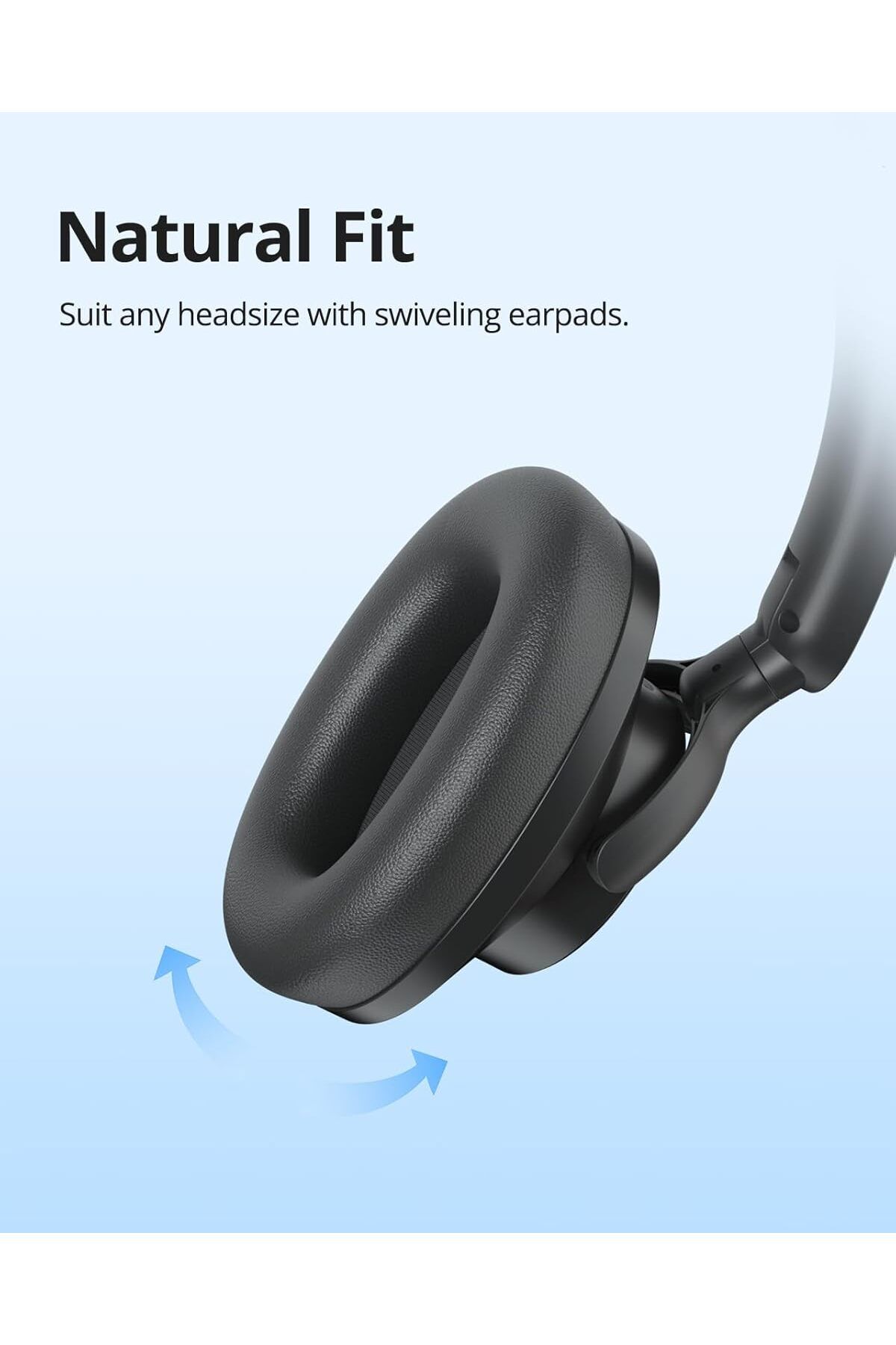 Tronsmart-Sounfii Q20 Active Noise Cancelling Headphone, Wireless Over Ear Bluetooth Headphone Black 6