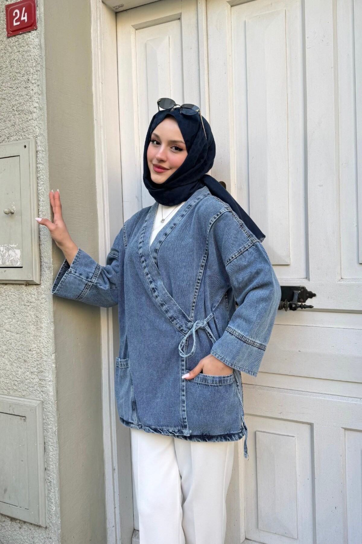 lurex moda  Cepli Kot Kimono - Görsel 4