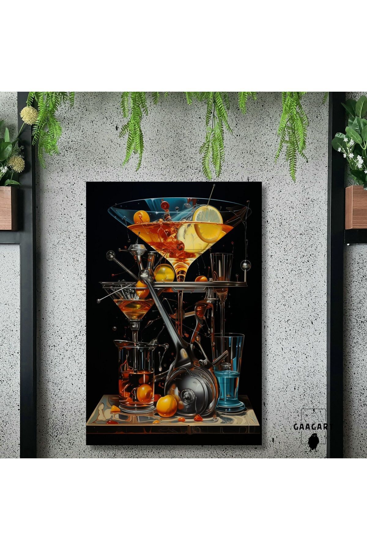 GAAGART Pictură De Perete Verticală Din Pânză Unică Bar Și Masă De Cocktail - 30 x 40