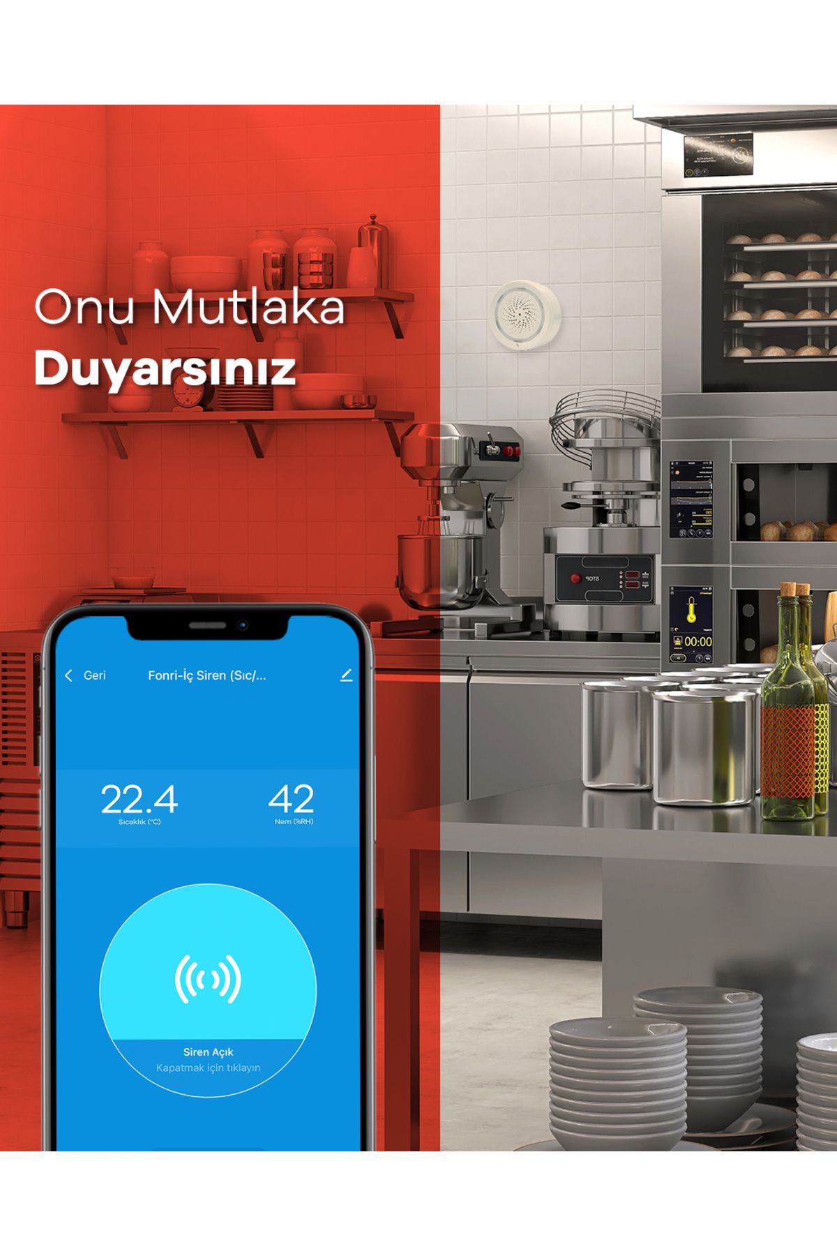 Akıllı Kablosuz Kapı Pencere Sensörü Ve Iç Ortam Nem-ısı Ölçer-siren, Wifi, Uzaktan Takip, Tuya - 5