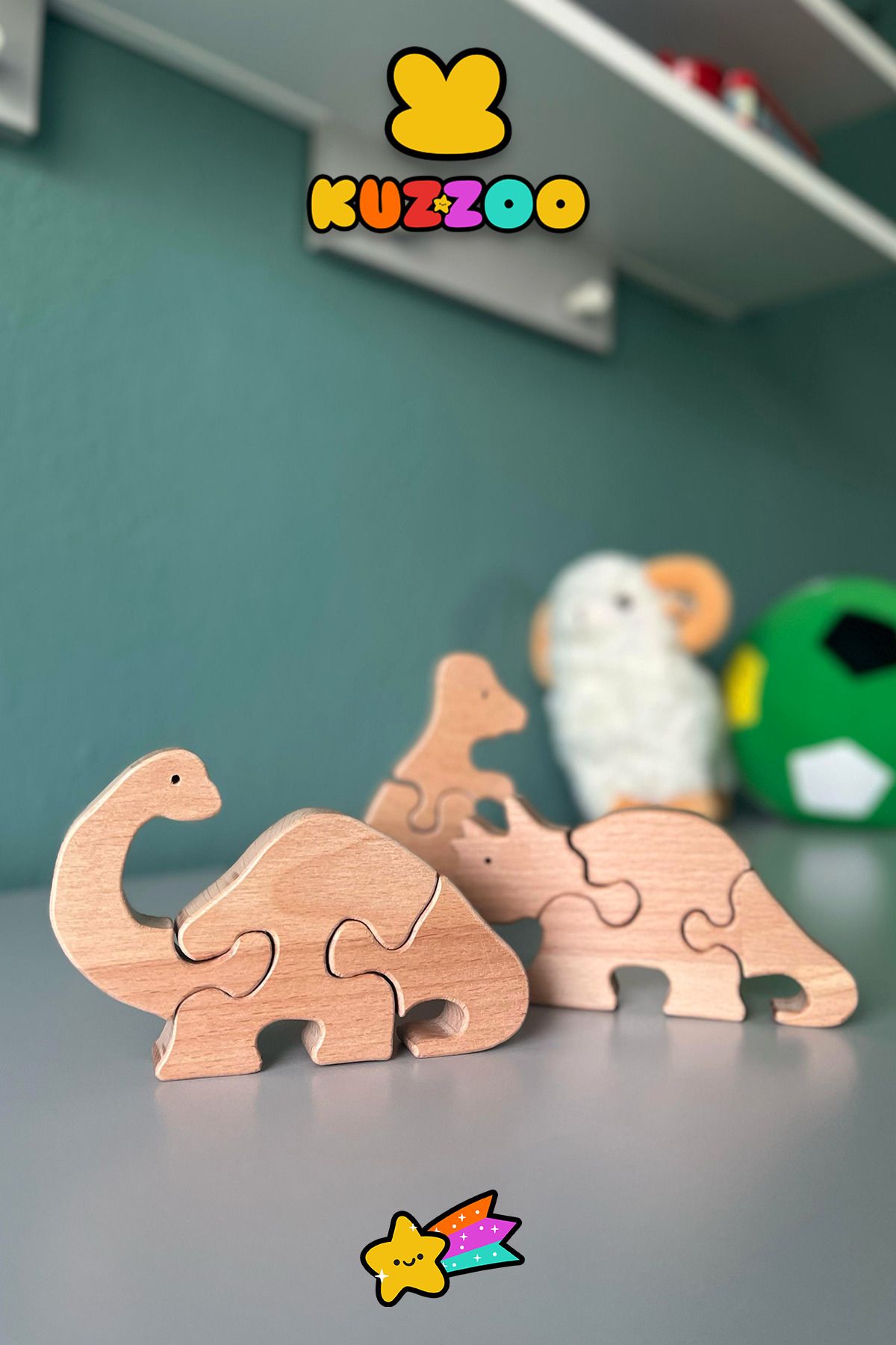 shop Kayın Ağacından Çocuklar Için Doğal Üç Boyutlu Puzzle Dinozor Oyuncak Seti Sağlıklı En-71 Onaylı