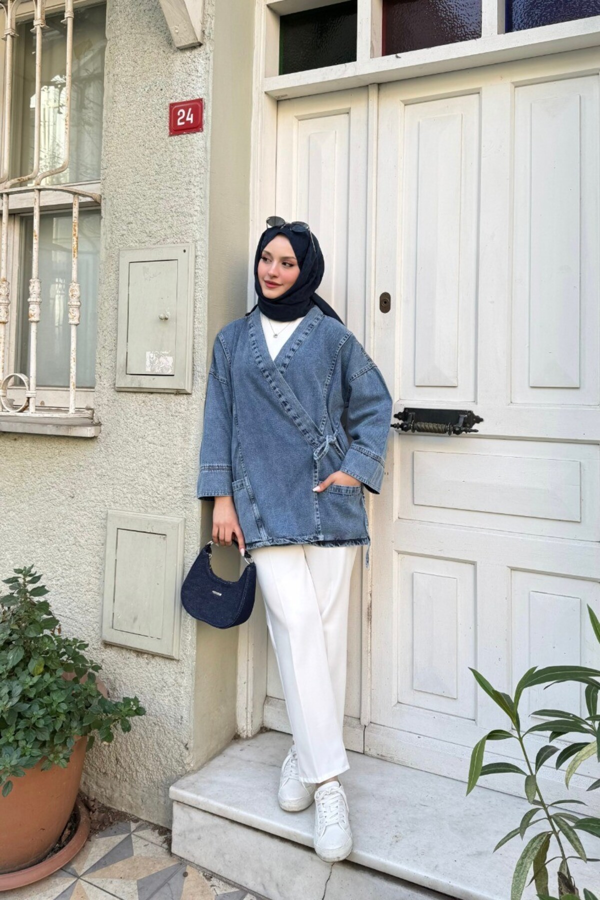 lurex moda  Cepli Kot Kimono - Görsel 6