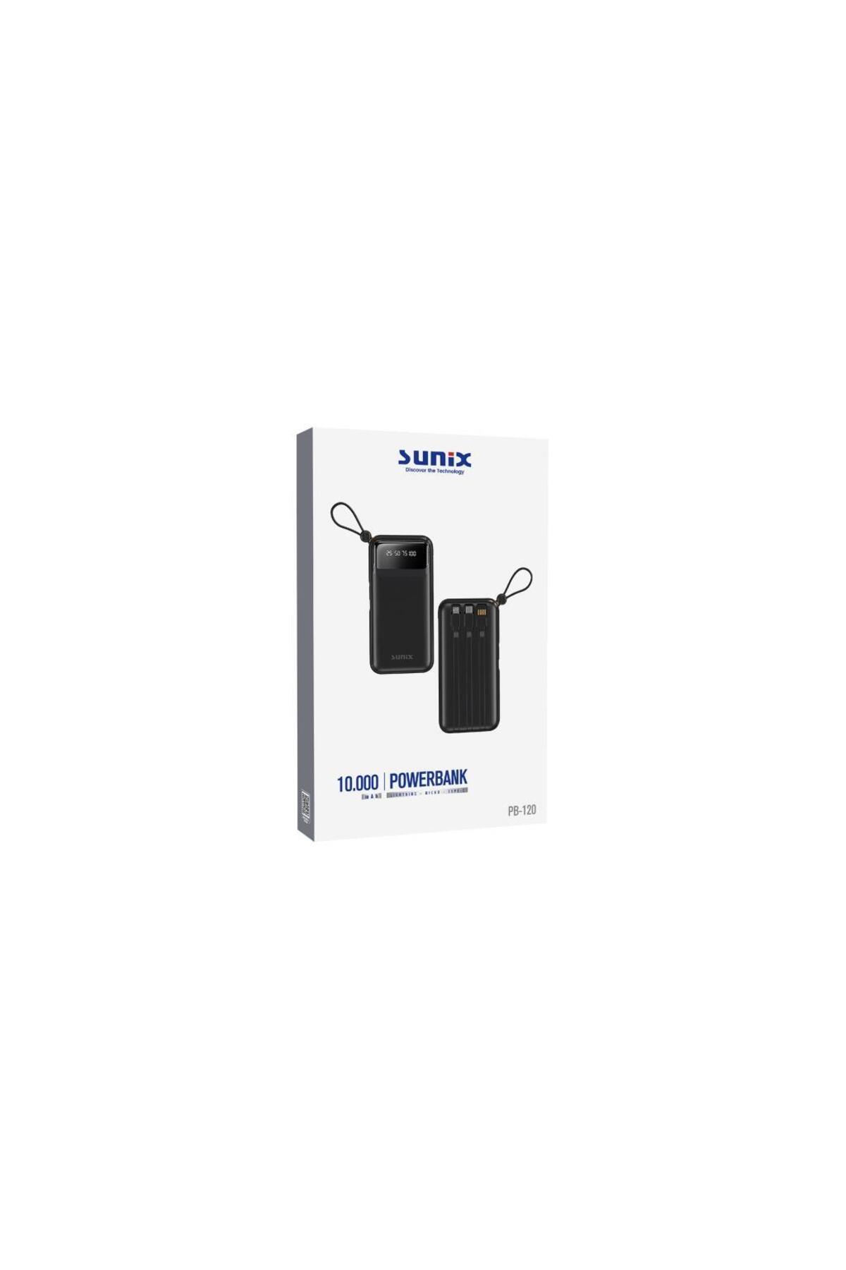 Sunix 10.000 Mah Dijital Göstergeli Kendinden Kablolu Powerbank