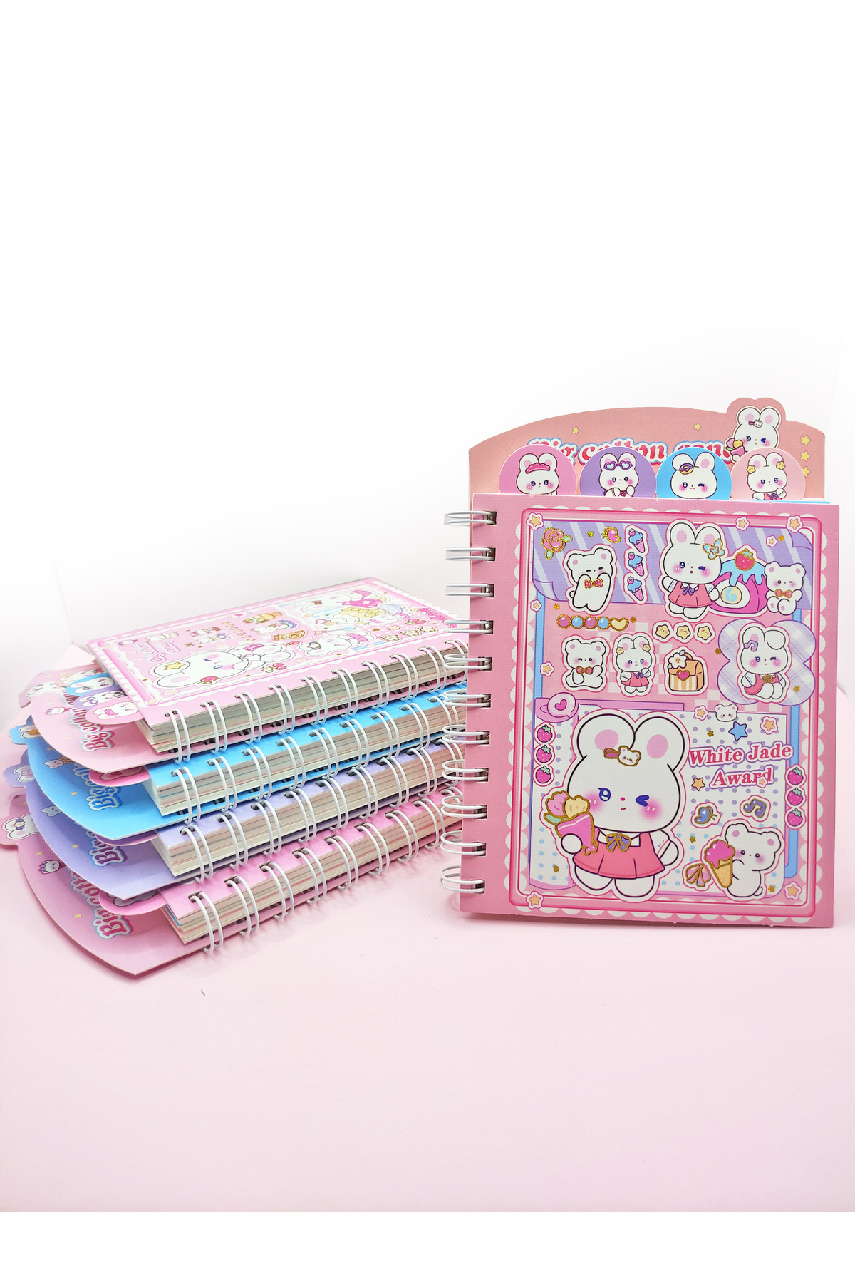 Limmy-Sweet Rabbit A5 Notepad with Bookmark (14X18 cm) - Nude(Pink) 1