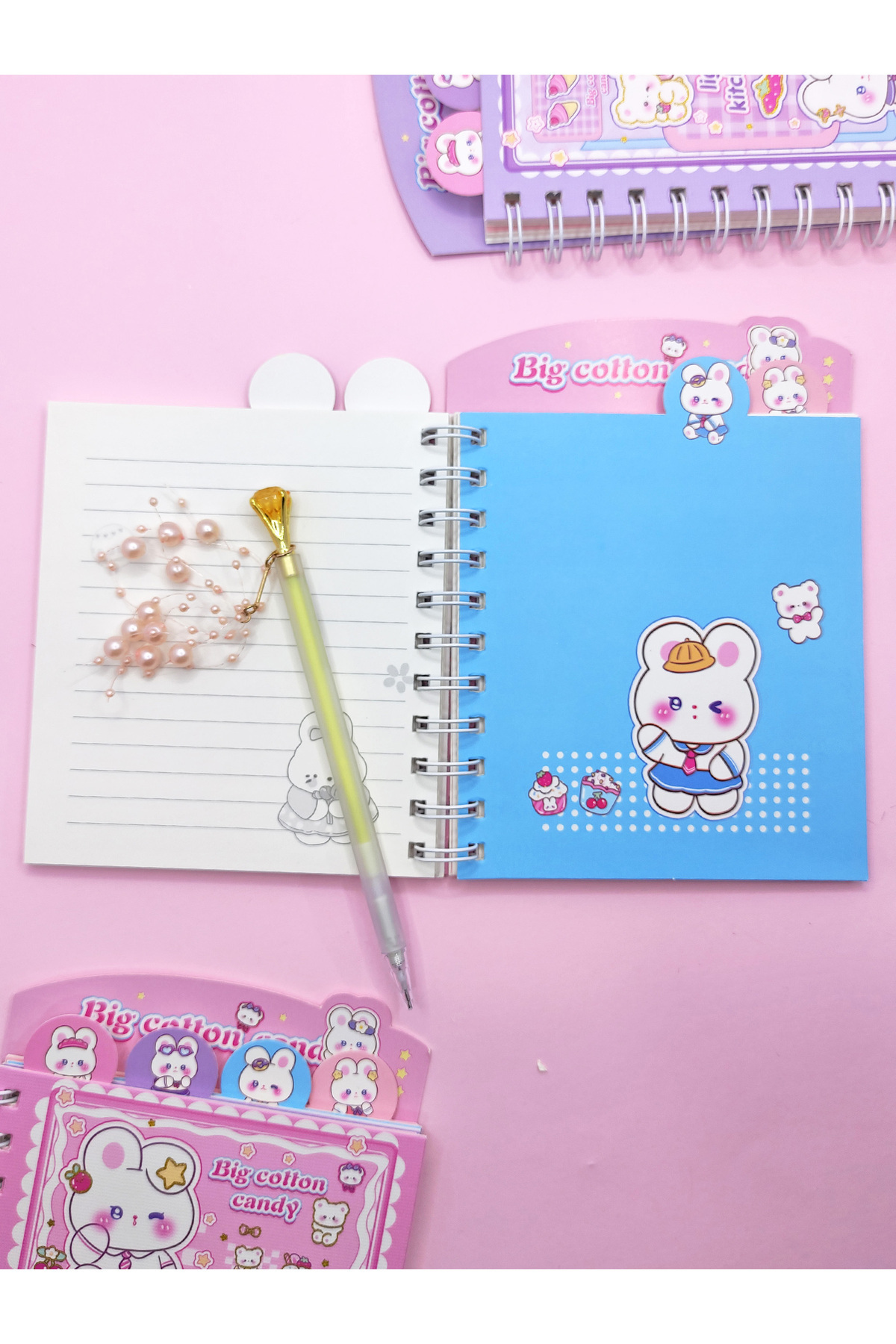 Limmy-Sweet Rabbit A5 Notepad with Bookmark (14X18 cm) - Nude(Pink) 3