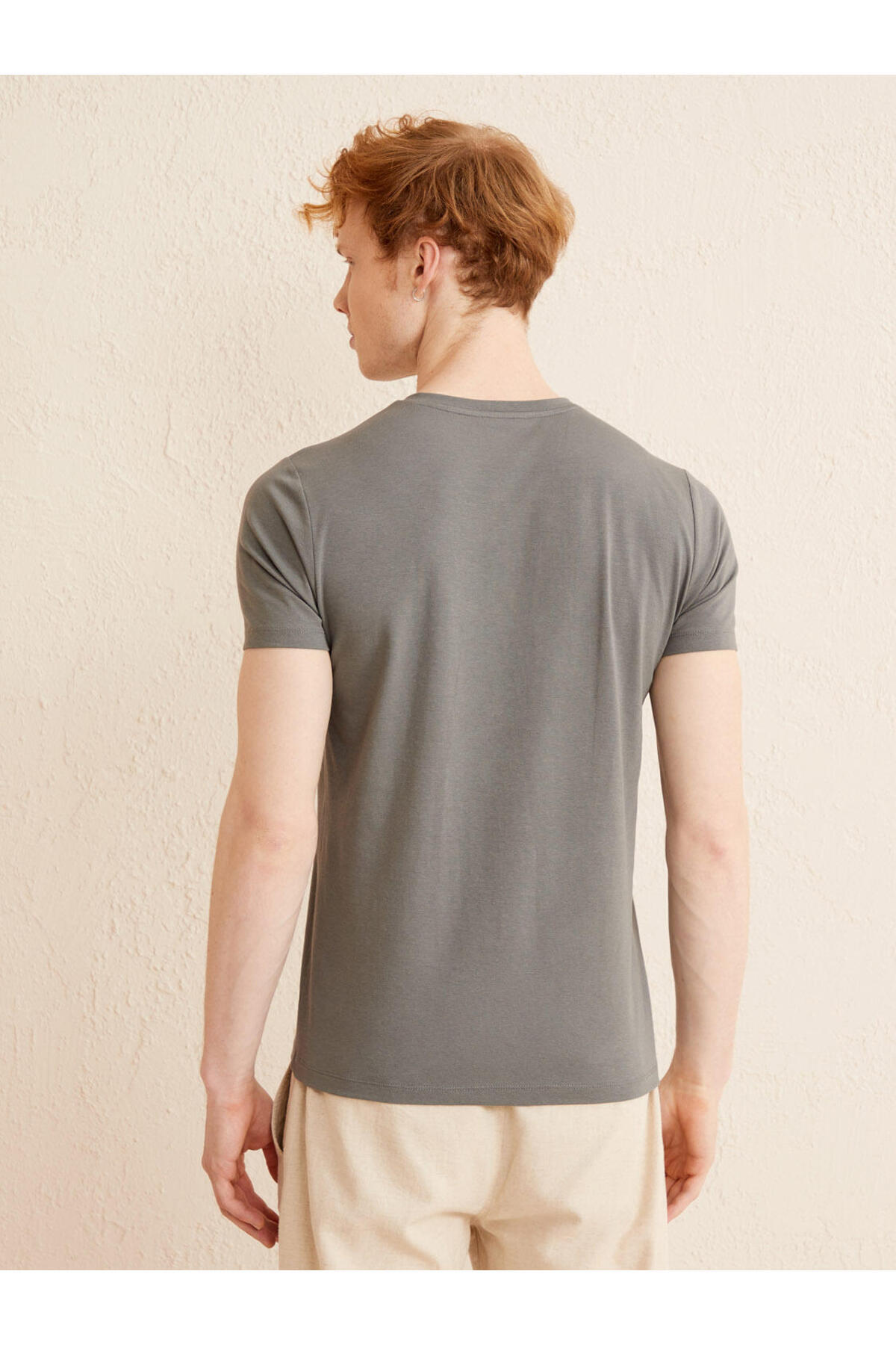 Xint-تي شيرت Kgri Placket Collar Slim Fit Modal Basic للرجال 5