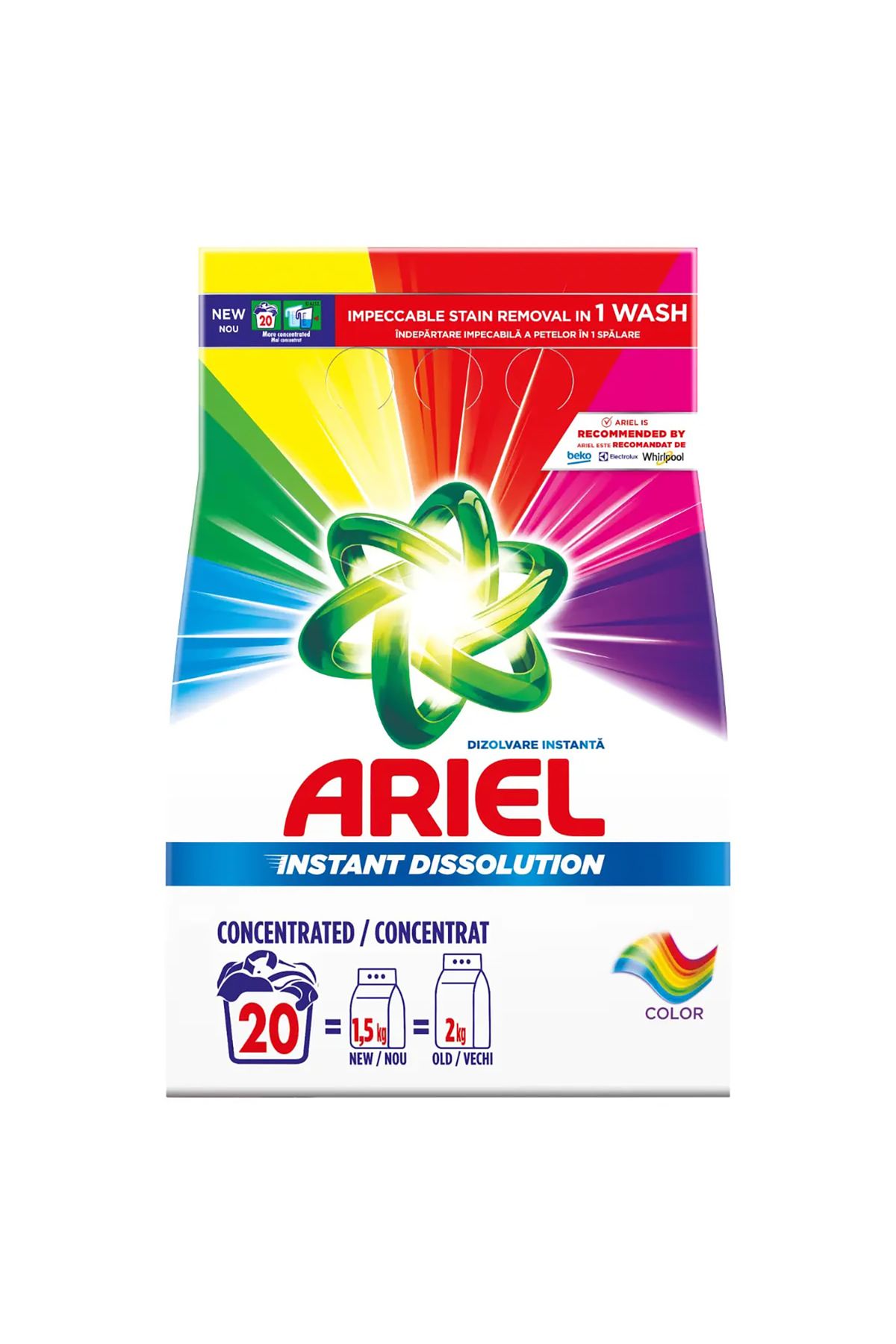 Ariel Detergent Automat De Rufe Color, 1,5 Kg, Formulă Concentrată, 20 De Spălări - One Size