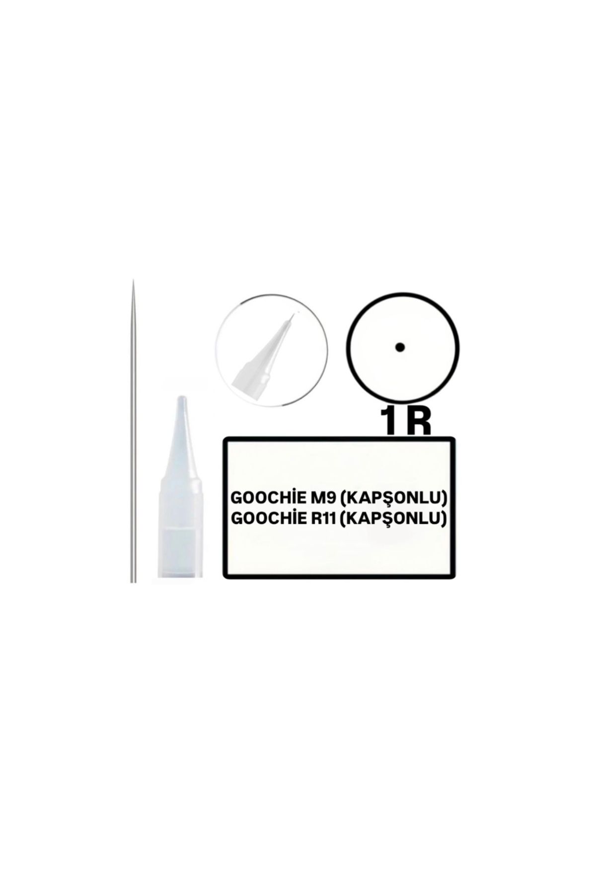 H RUN GLOBAL 10 Adet R1 ( GOOCHIE M9 / R11 KAPŞONLU ) Değiştirilebilir Kartuş Kalıcı Makyaj Cihaz Ucu ( İğne )