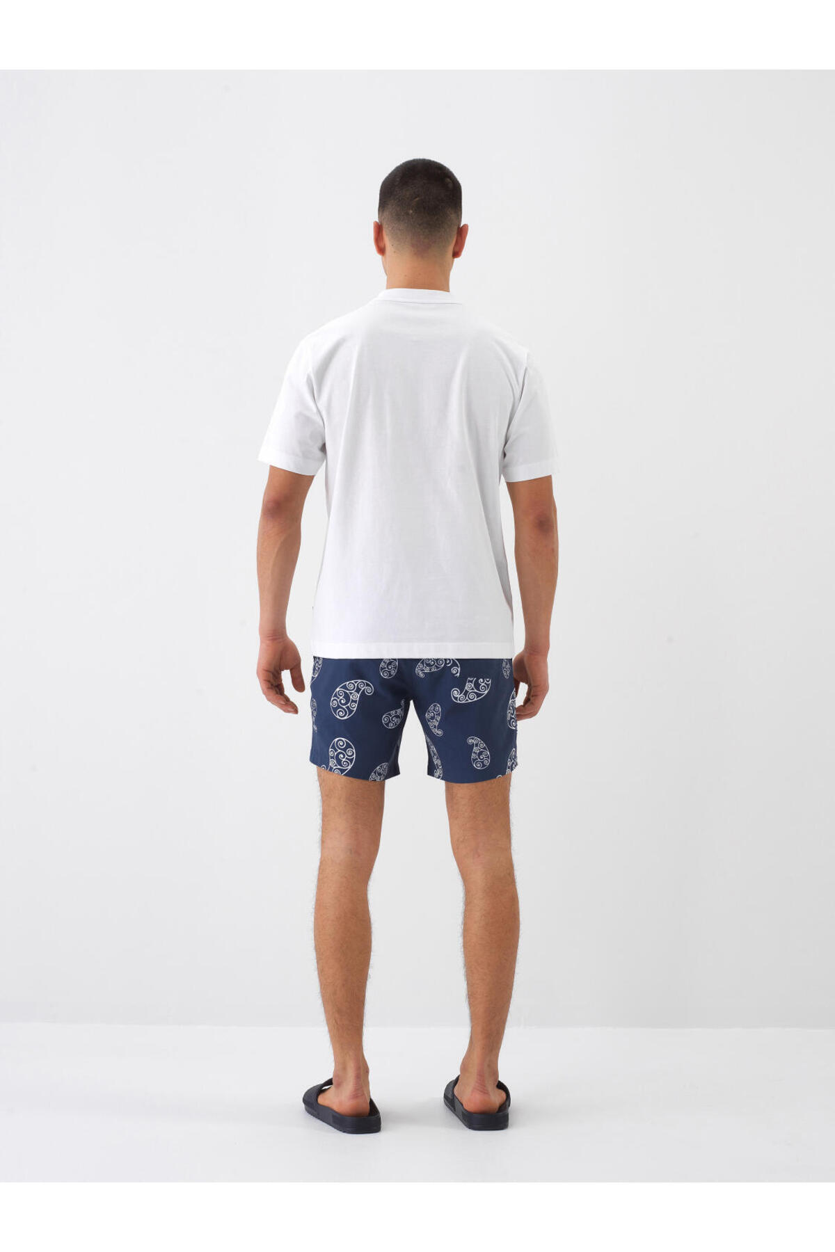 Xint-Men's White Regular Fit Cotton T-Shirt 5