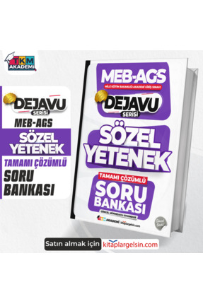 TKM Akademi 2025 MEB-AGS Dejavu Serisi Sözel Yetenek Tamamı Çözümlü Soru Bank...