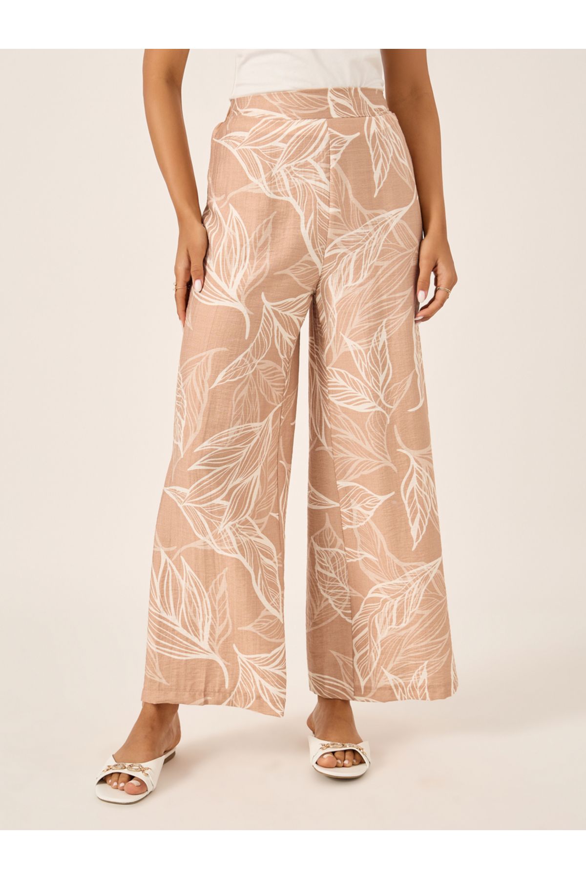 Styli-Floral Print Kimono and Wide Leg Trousers Co-Ords 5