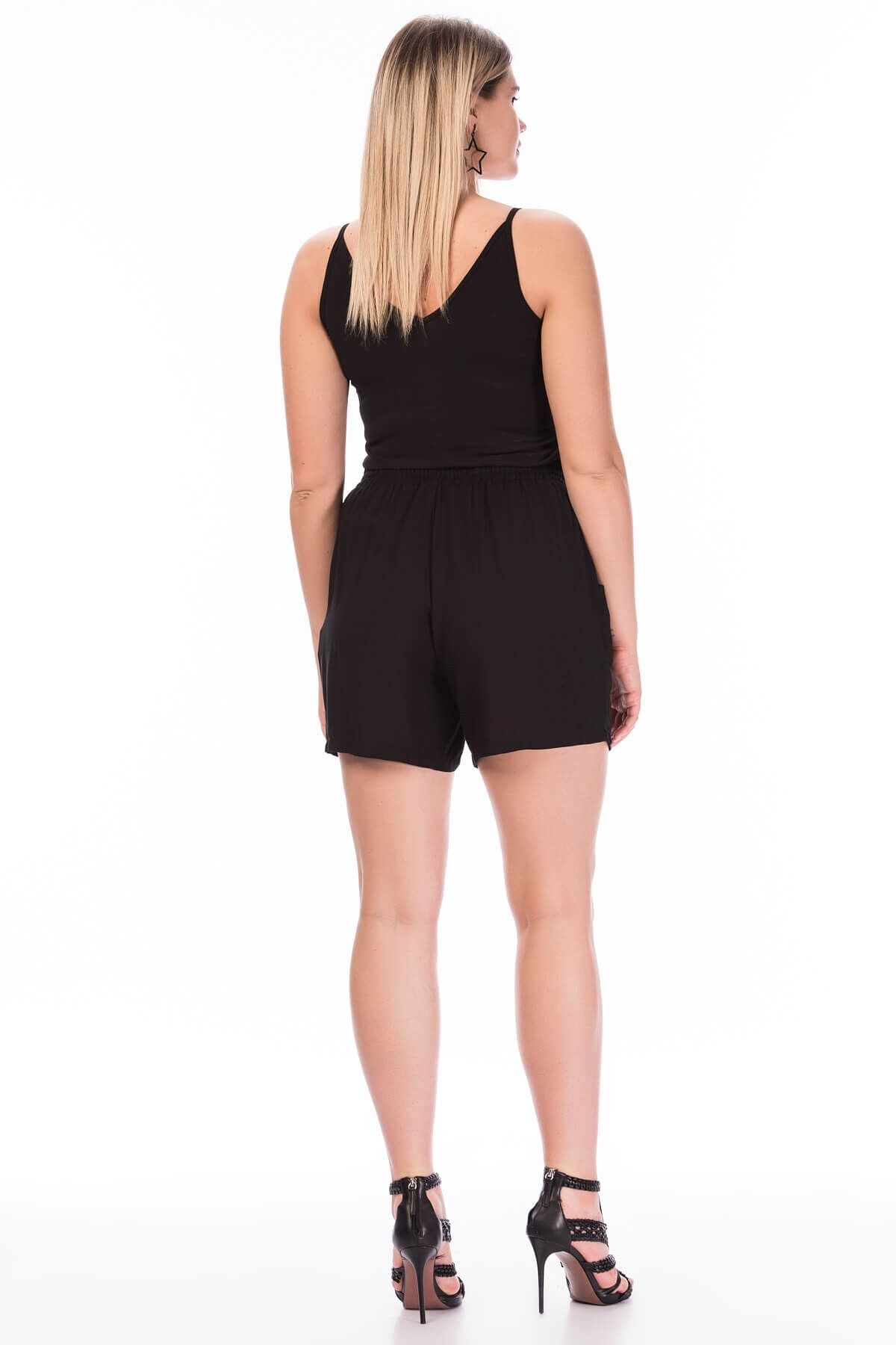 MYLİNE-Elastic Waist Pocket Shorts 2
