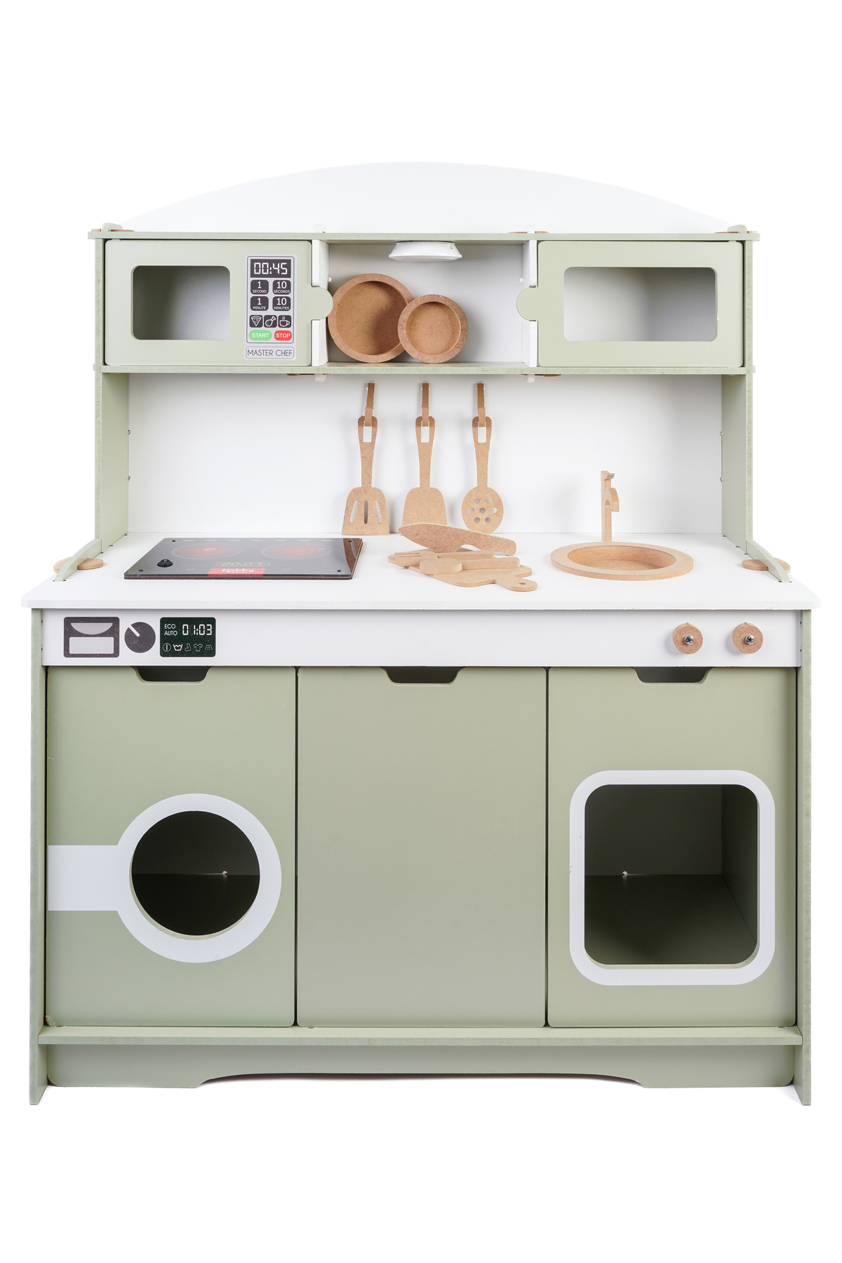 HOBBY HOUSE Ahşap Mutfak Led Ocaklı Çocuk Mutfak Seti fotoğrafı 4 (önizleme)