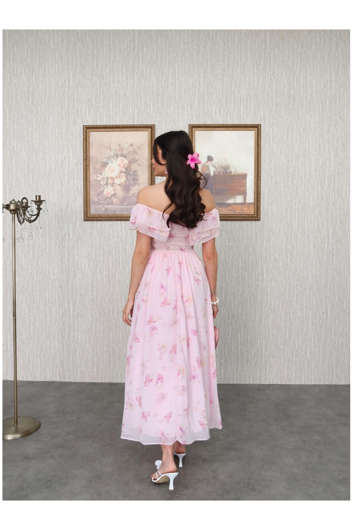 ESRAHELVACI-Romantic Dress with Shoulder Ruffles 2